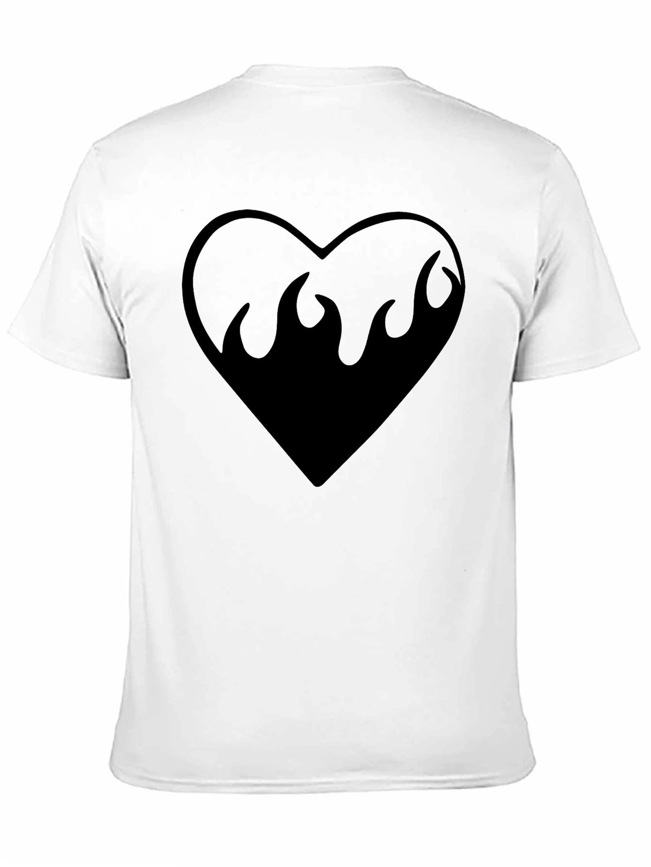 Heart On Fire Graphic Tee - Black Cotton T-Shirt