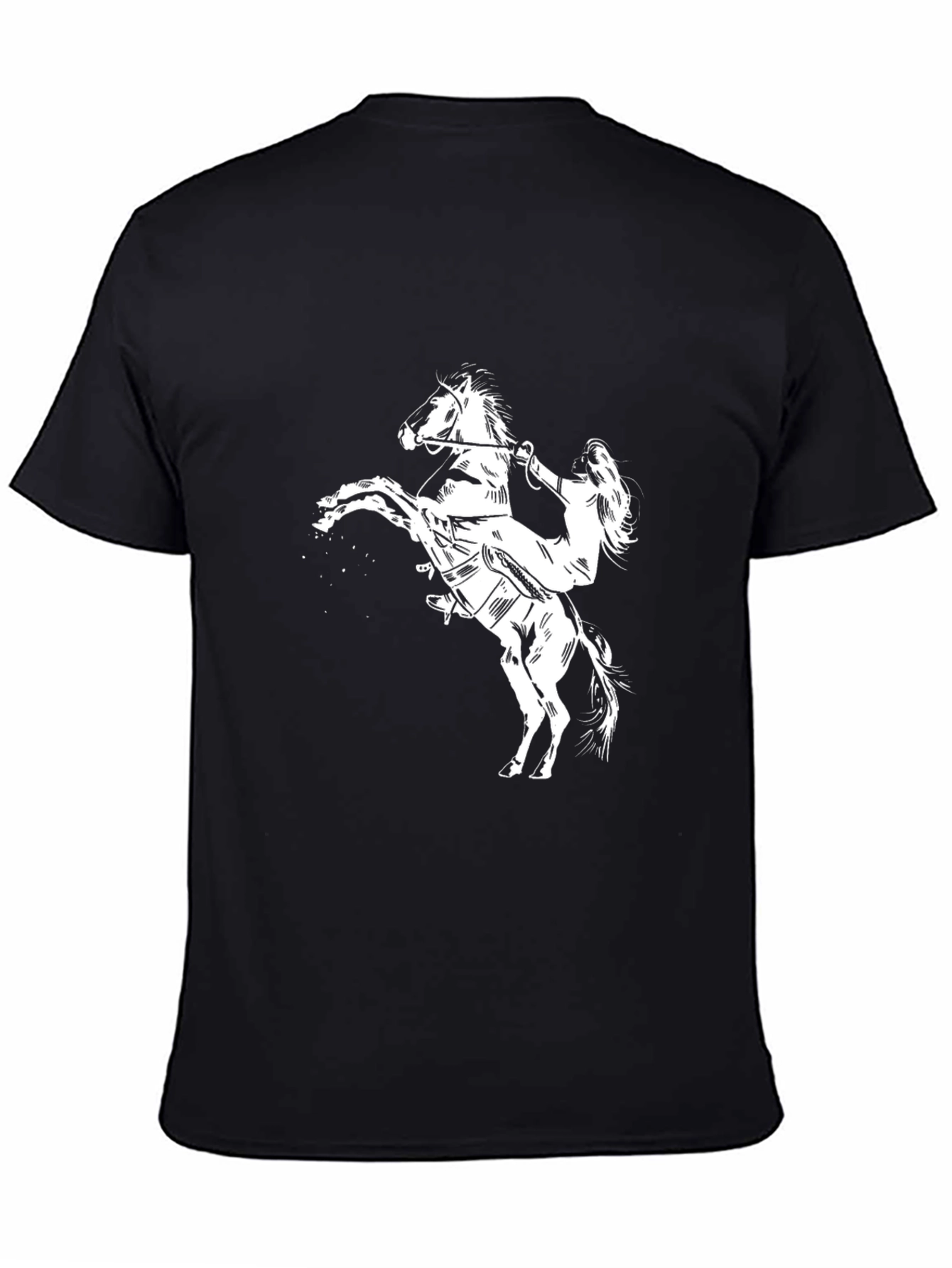 Horse Rider Graphic Tee - Black Cotton Blend