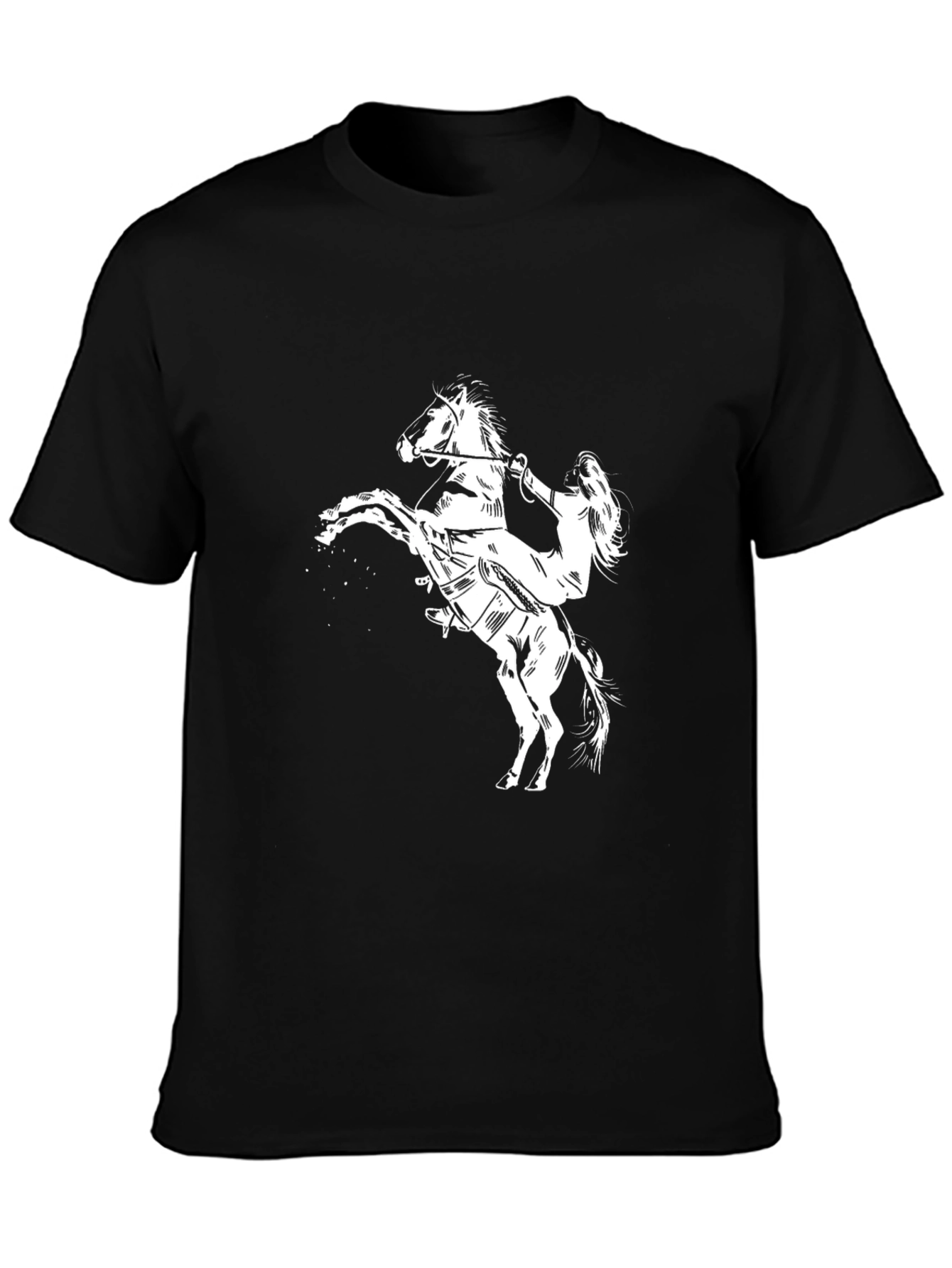 Horse Rider Graphic Tee - Black Cotton Blend
