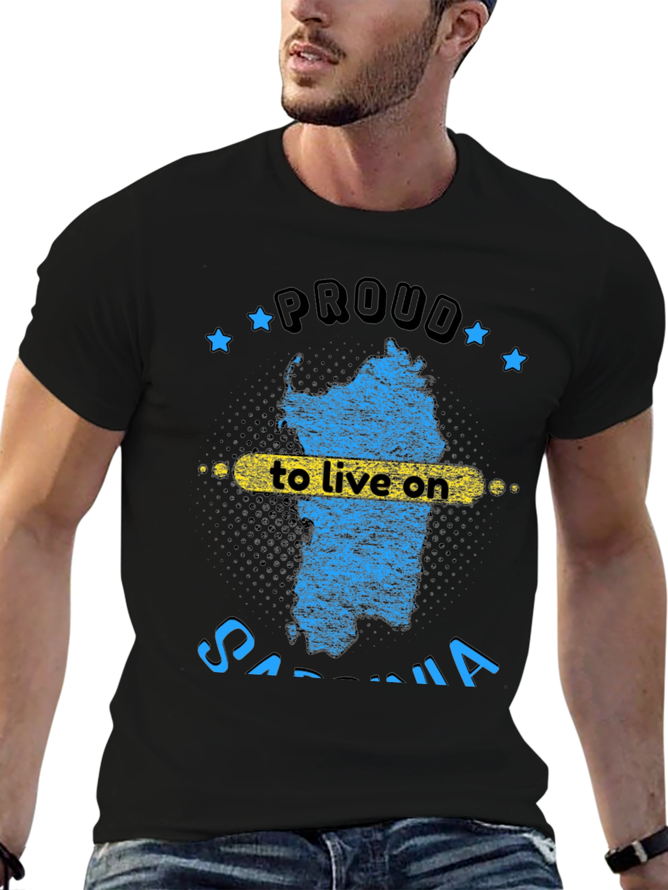 Proud Sardinia Graphic Tee - Black
