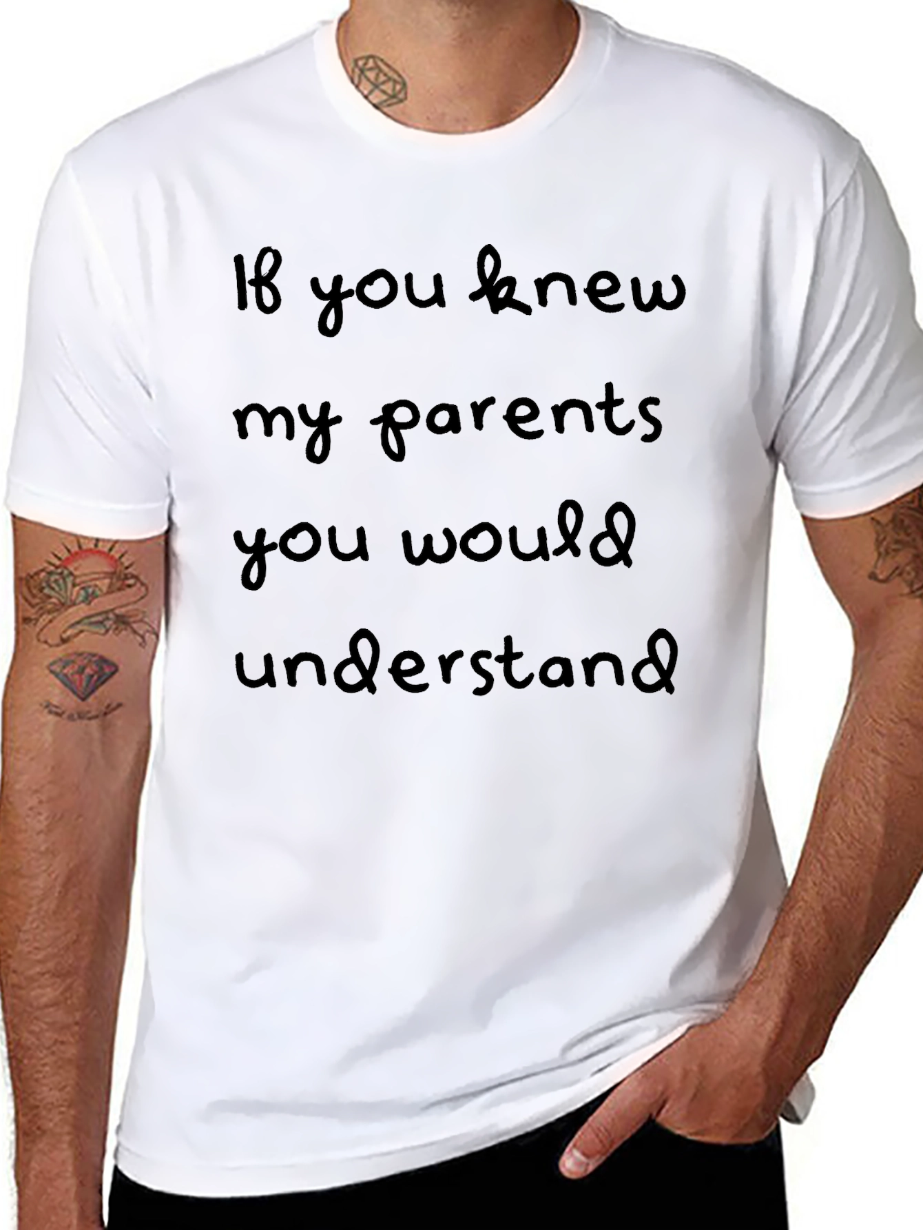 Humorous If You Knew My Parents Black T-Shirt
