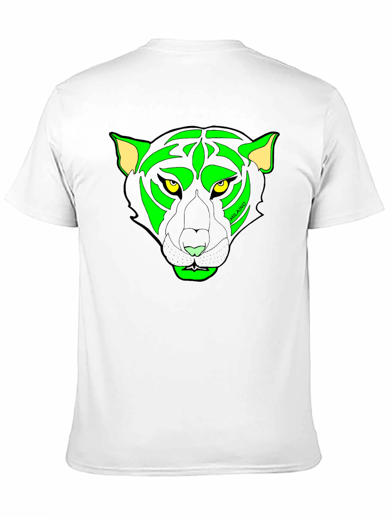 Black T-Shirt with Neon Panther Graphic