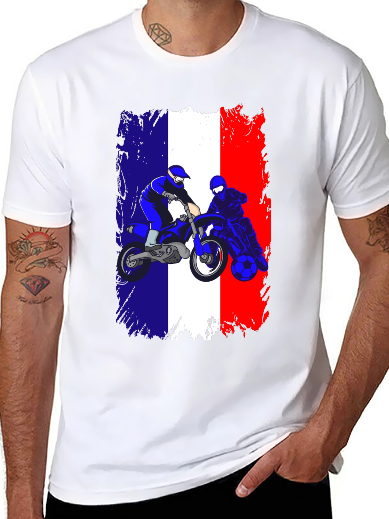 French Flag Motocross T-Shirt