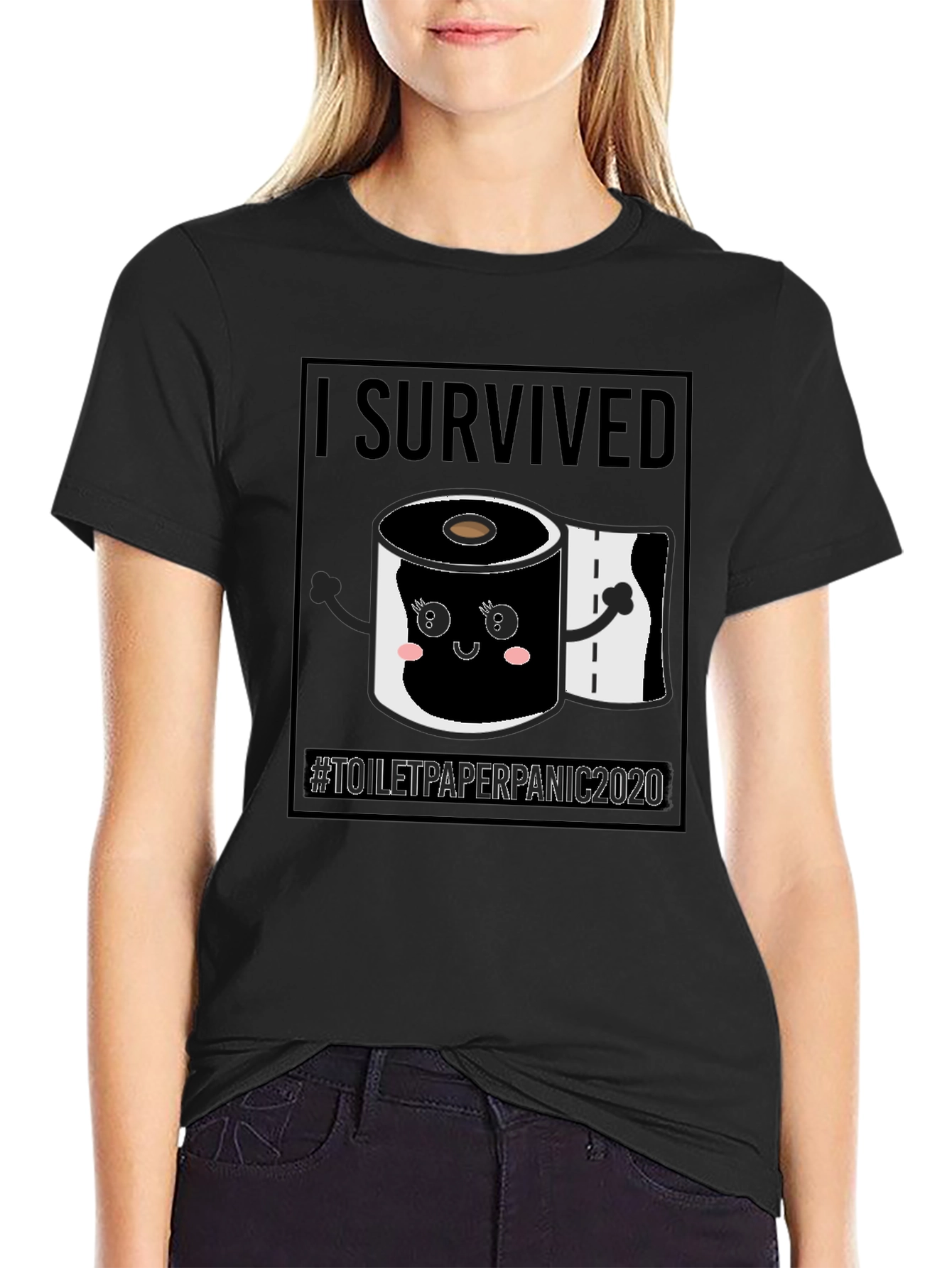 I Survived Toilet Paper Panic 2020 Black T-Shirt