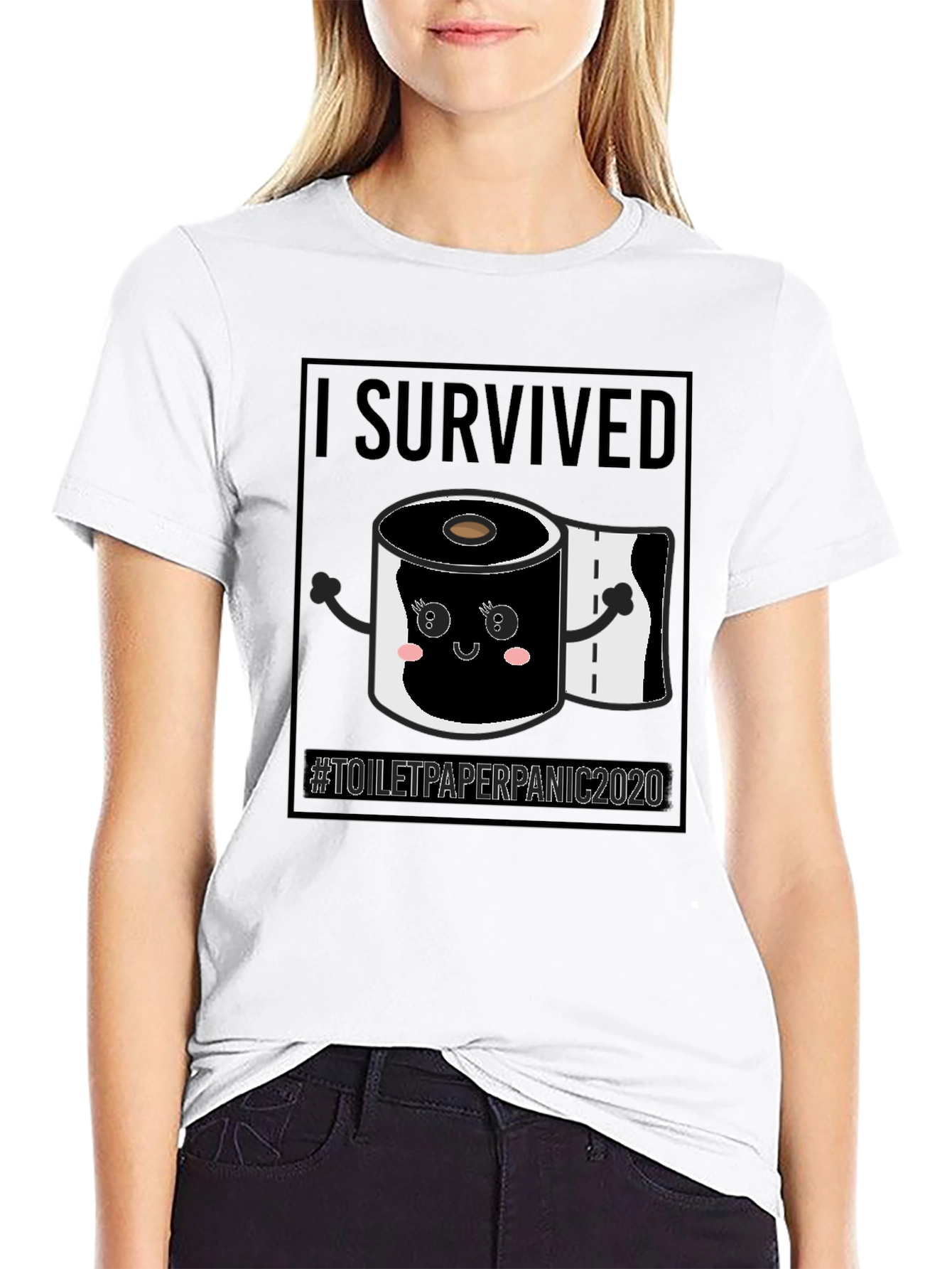 I Survived Toilet Paper Panic 2020 Black T-Shirt