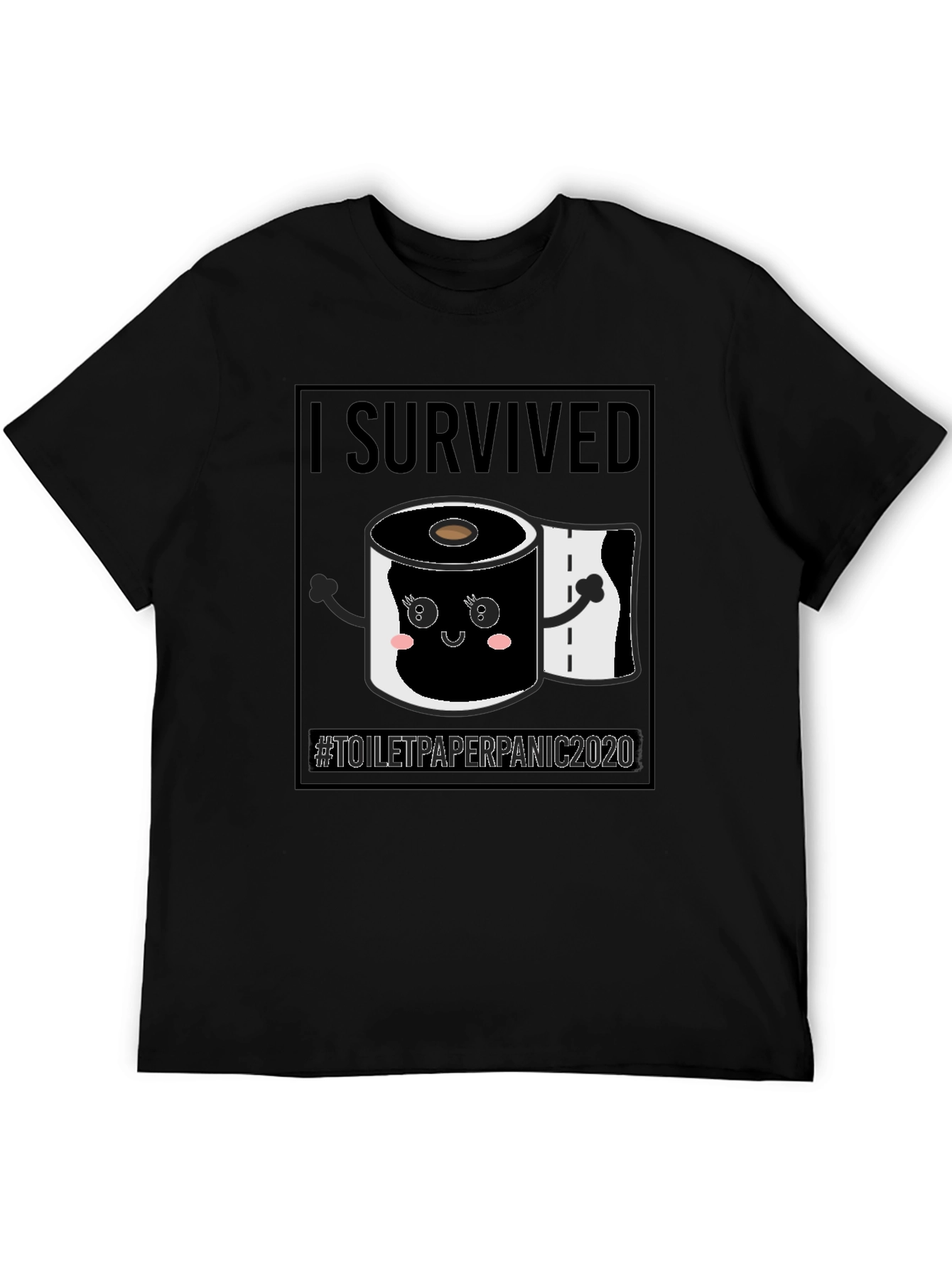 I Survived Toilet Paper Panic 2020 Black T-Shirt