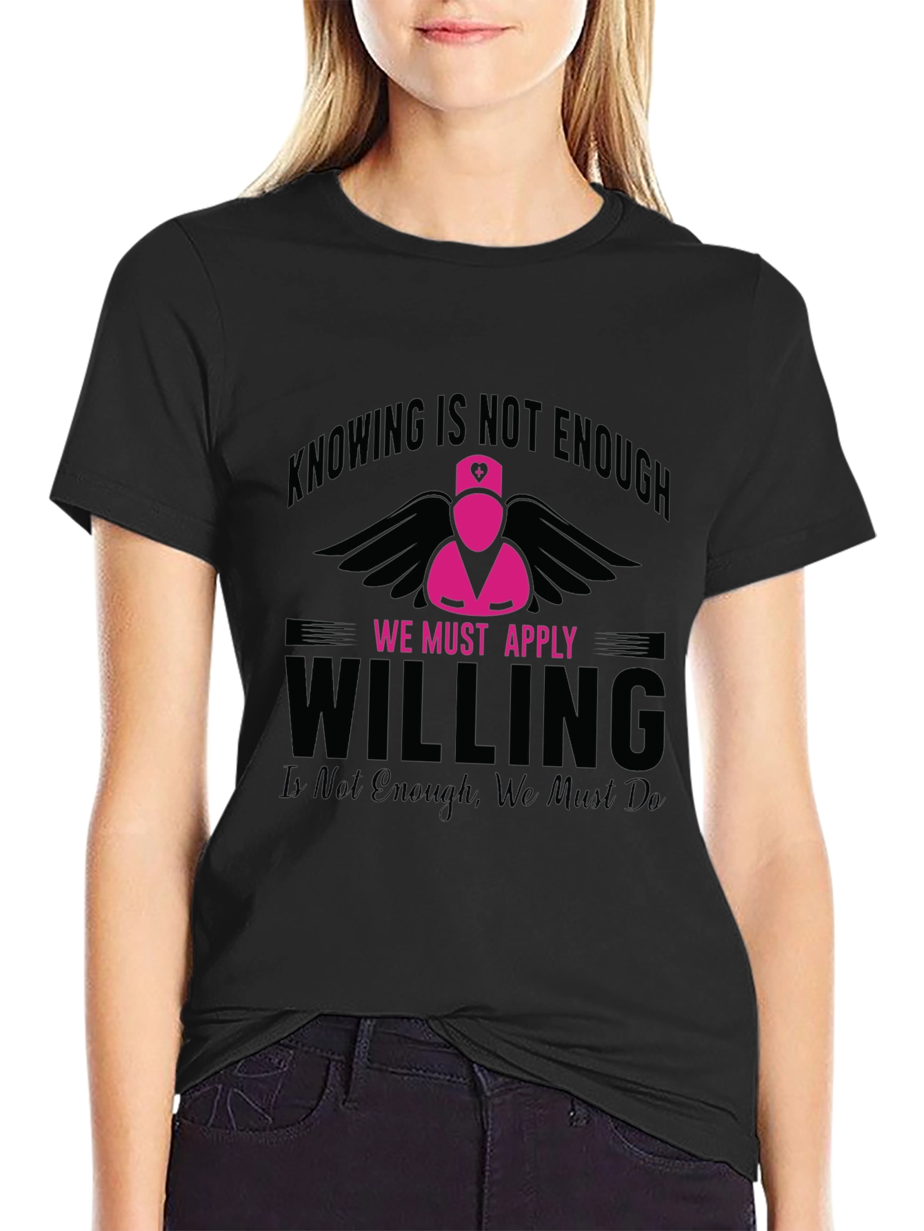 Nurse Pink Angel Willing T-Shirt