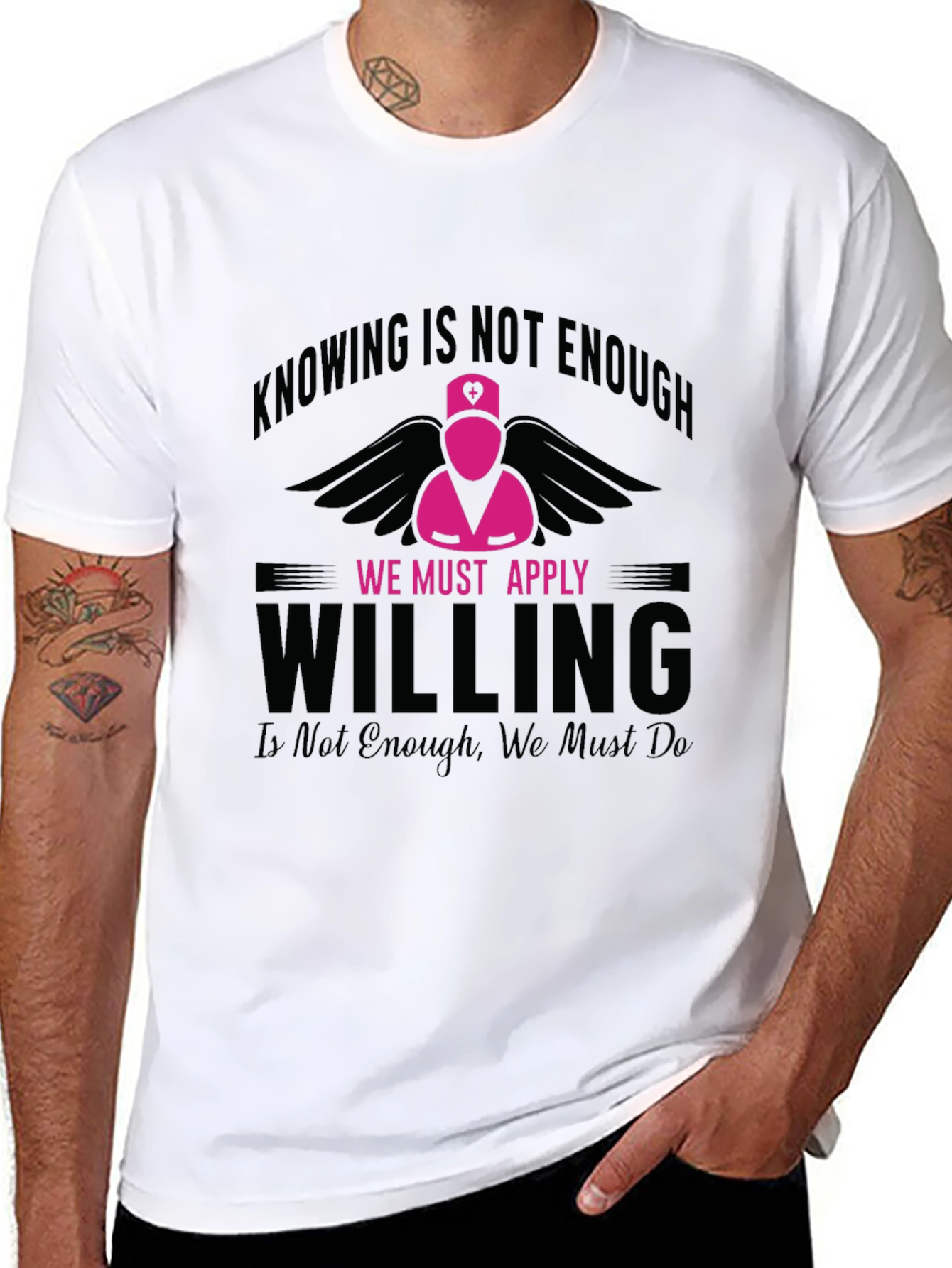 Nurse Pink Angel Willing T-Shirt