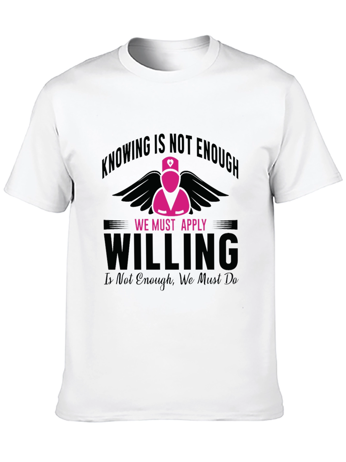 Nurse Pink Angel Willing T-Shirt