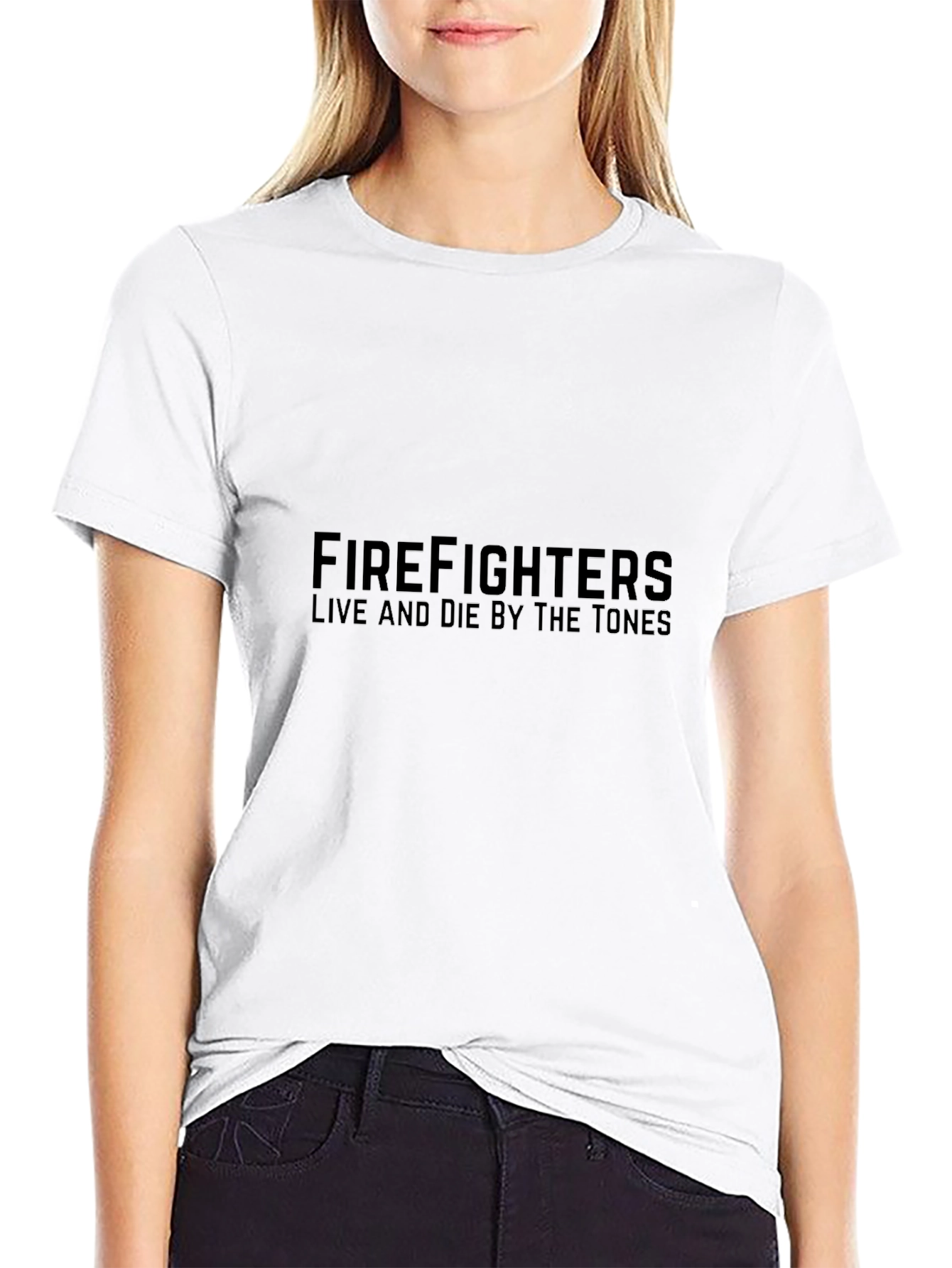 Firefighters Live and Die by the Tones Black T-Shirt