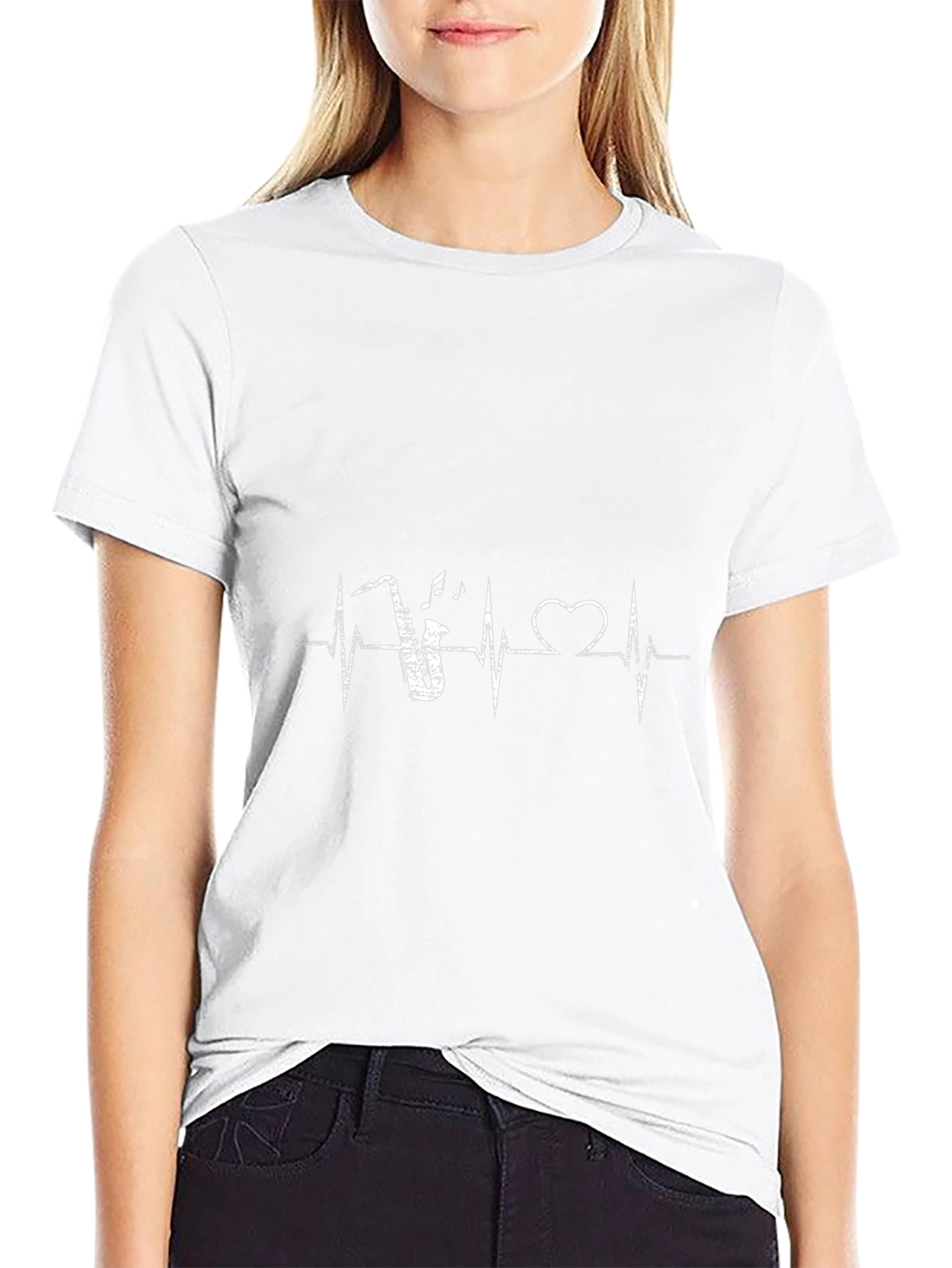 Saxophone Heartbeat Graphic T-Shirt