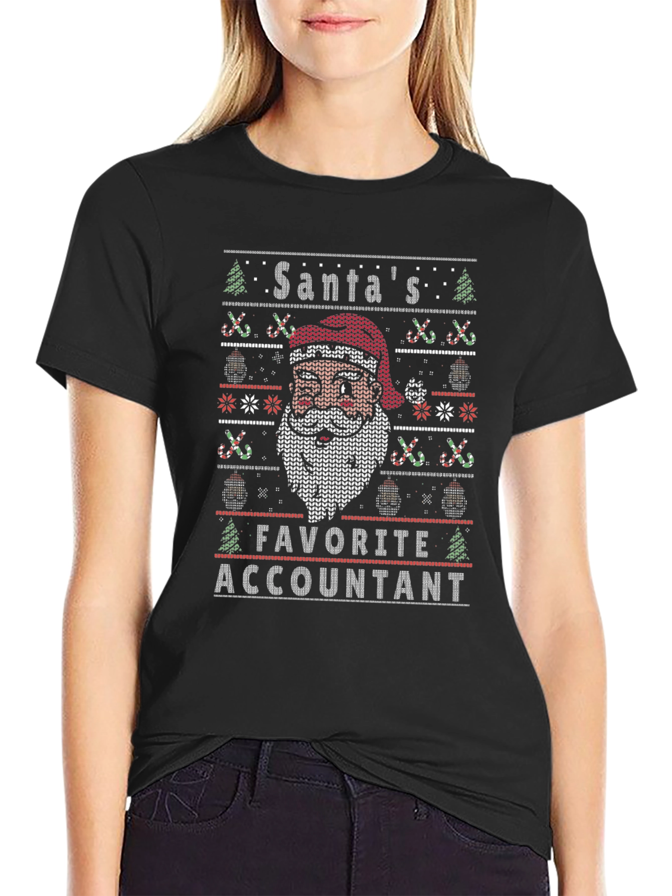 Santas Favorite Accountant Ugly Christmas Sweater T-Shirt