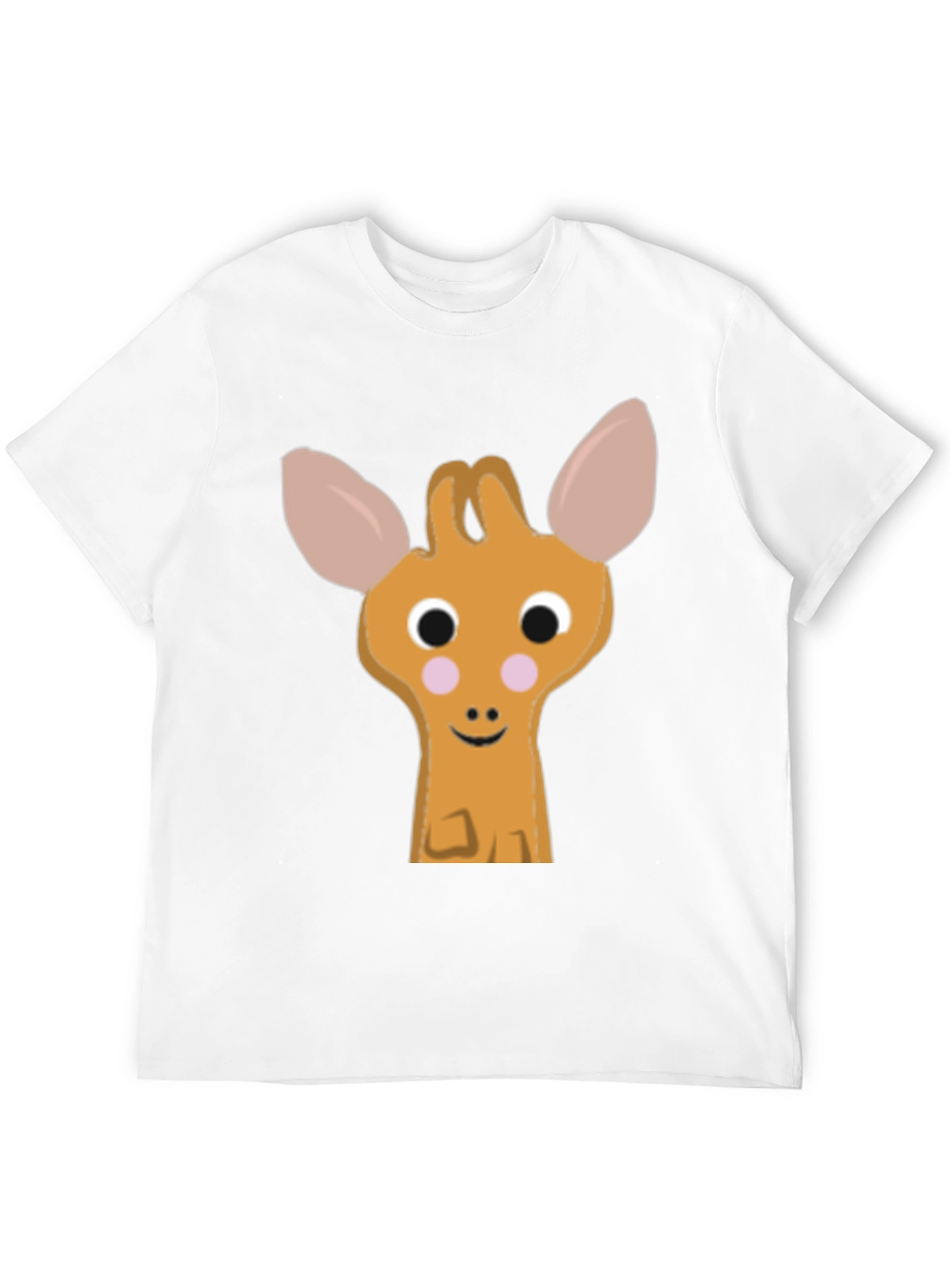 Cute Cartoon Deer Graphic Black T-Shirt