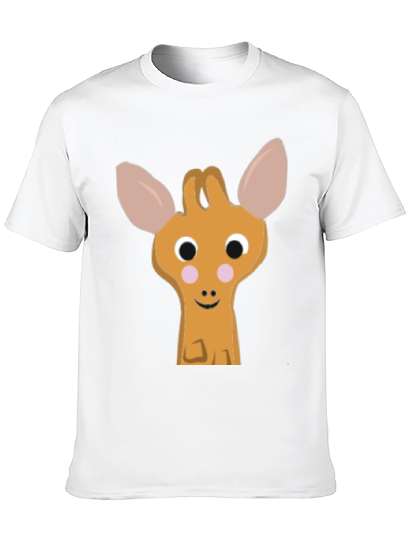 Cute Cartoon Deer Graphic Black T-Shirt