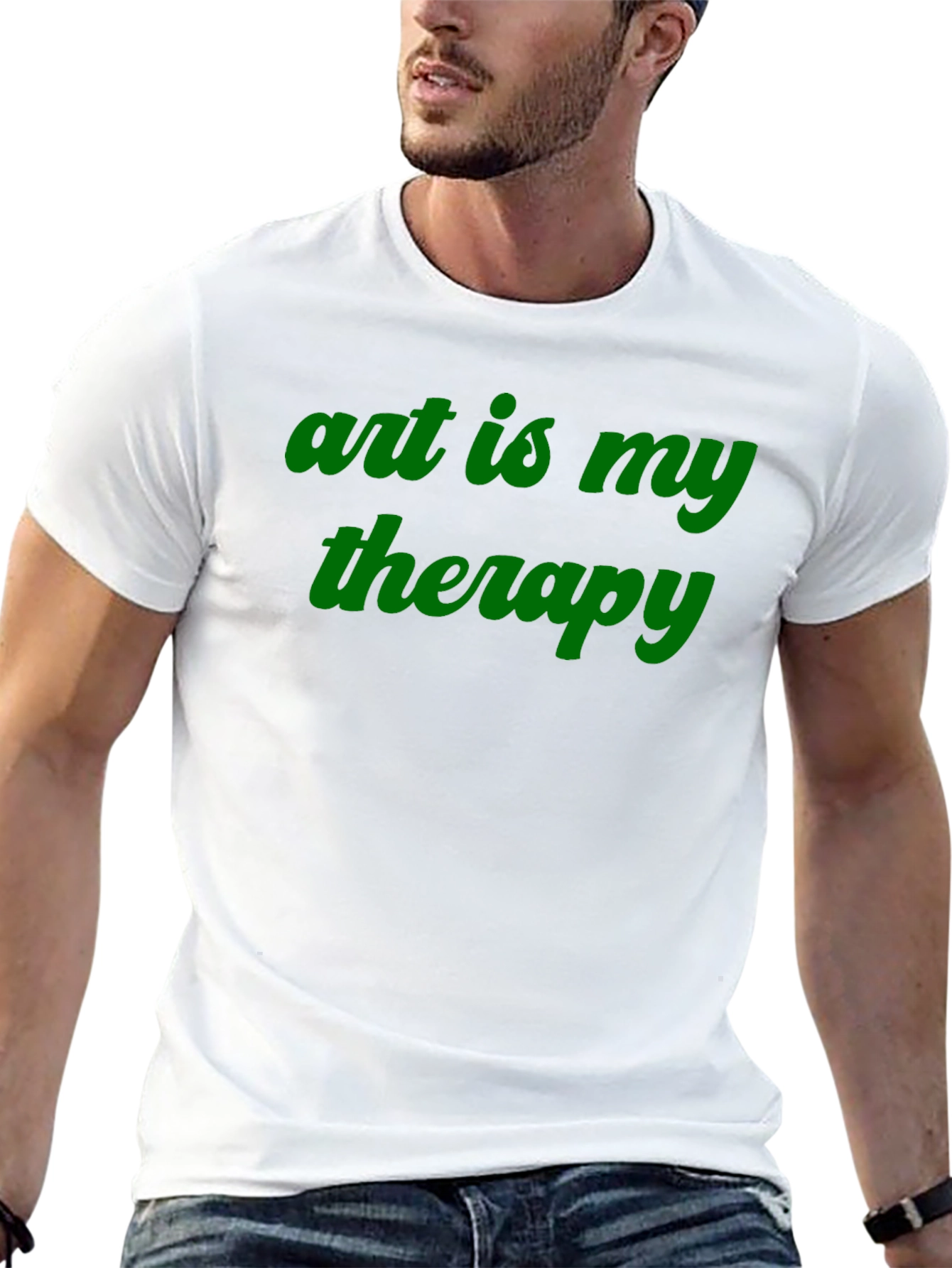 Art is My Therapy Black Crew Neck Tee