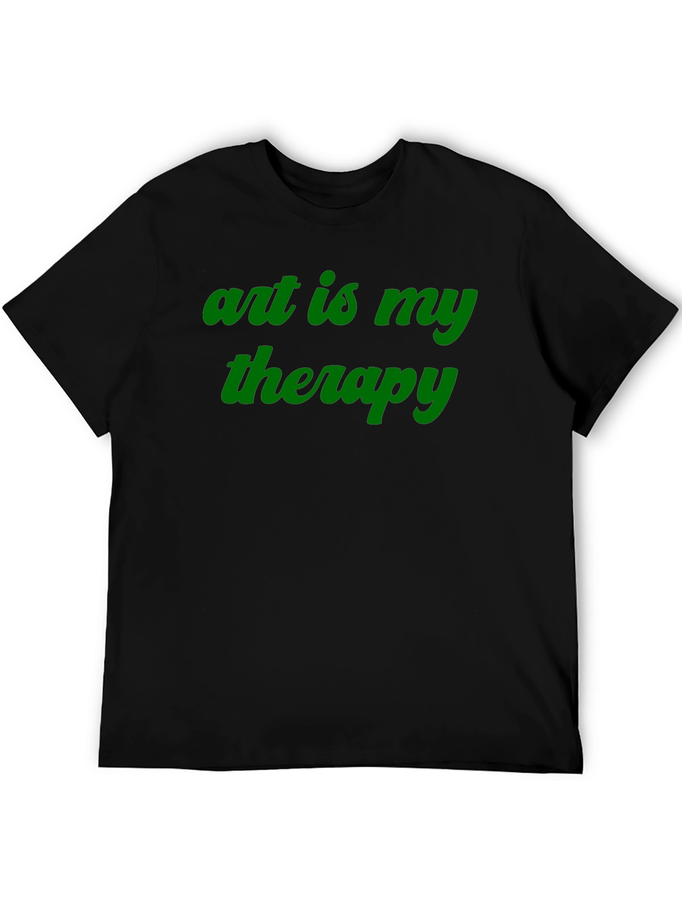 Art is My Therapy Black Crew Neck Tee