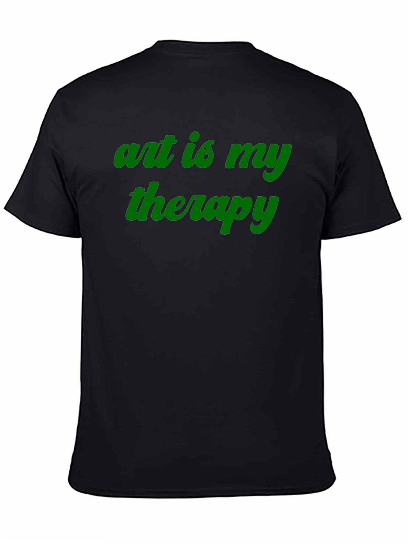 Art is My Therapy Black Crew Neck Tee
