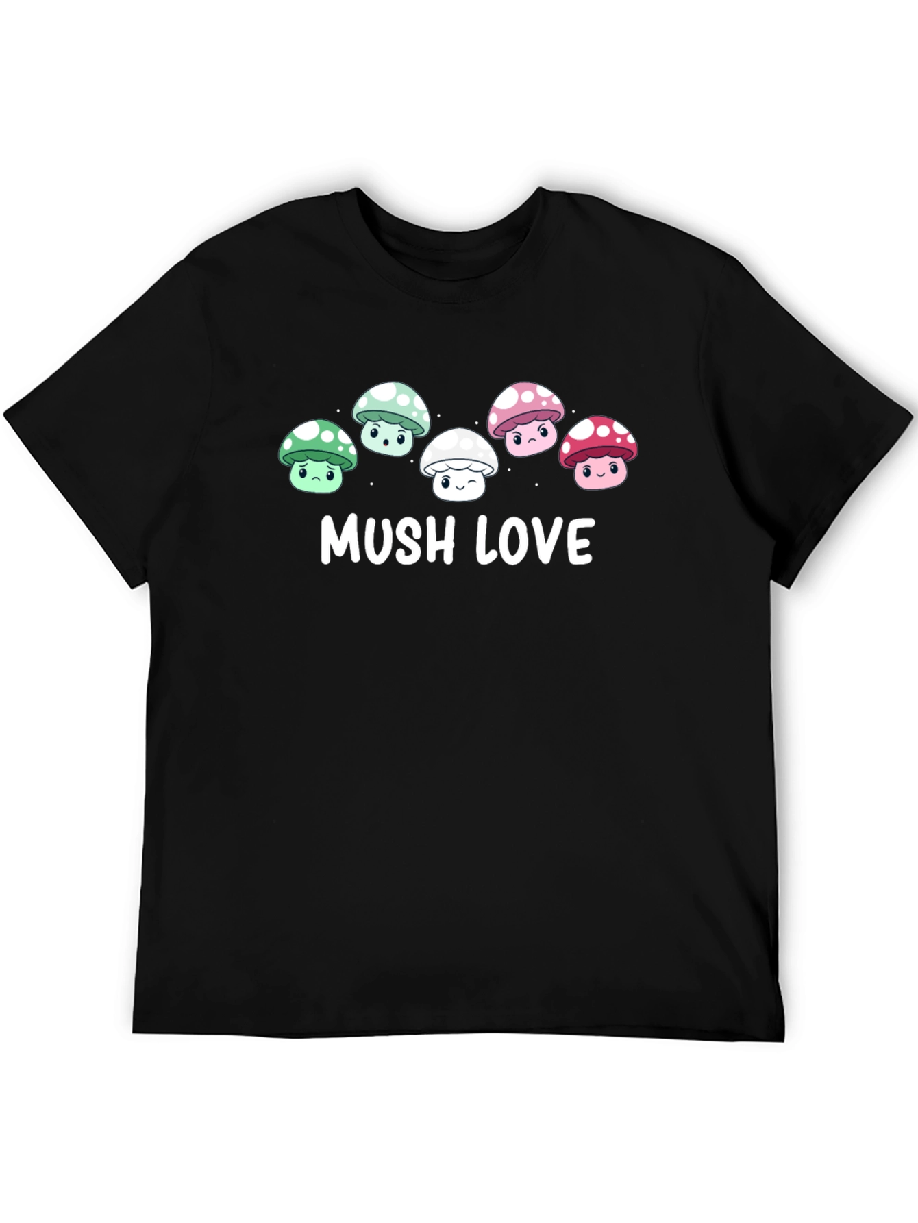 Mushroom Love Graphic Tee - Cute Cartoon Fungi T-Shirt
