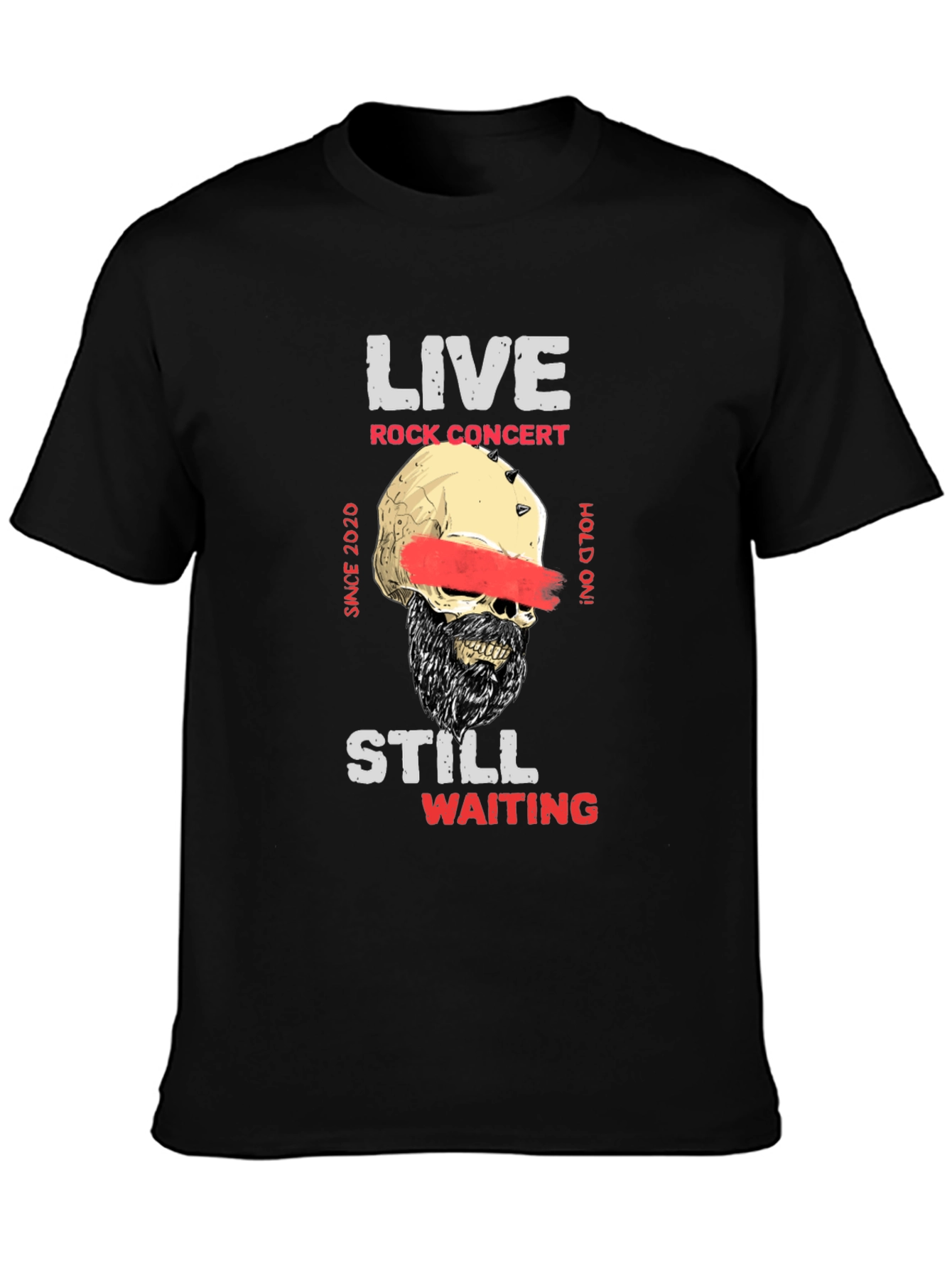 Live Rock Concert Skull Graphic T-Shirt