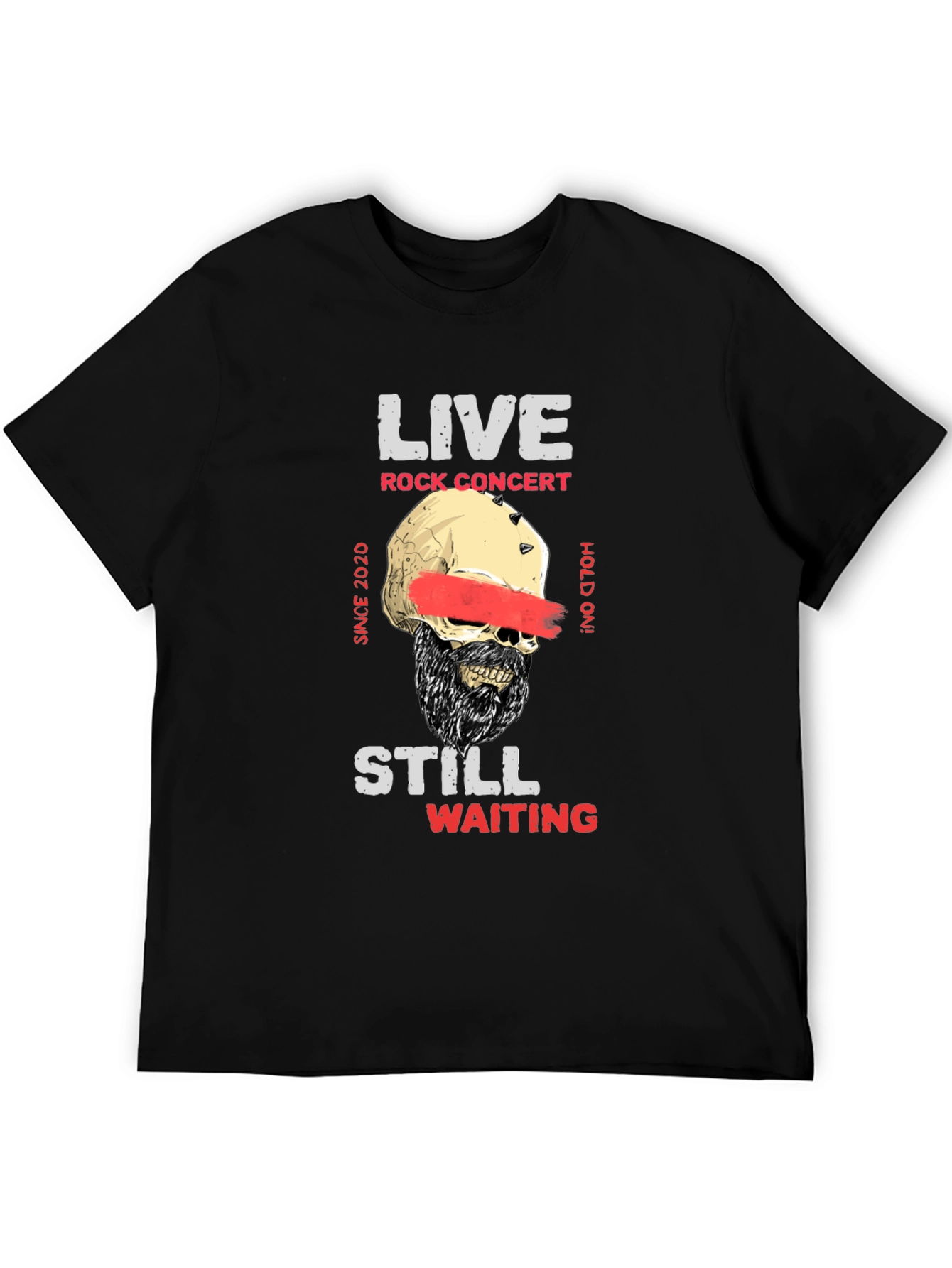 Live Rock Concert Skull Graphic T-Shirt