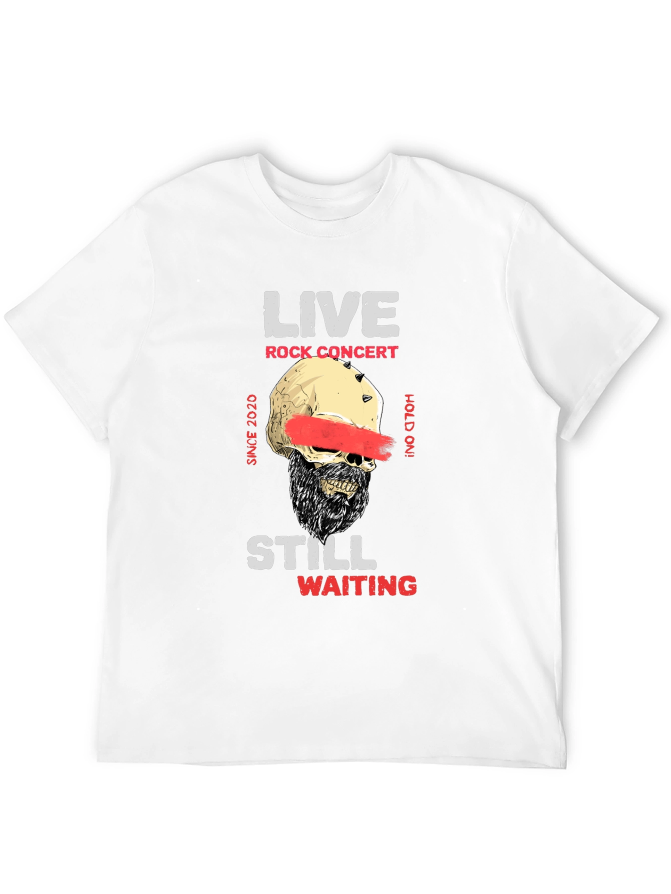 Live Rock Concert Skull Graphic T-Shirt
