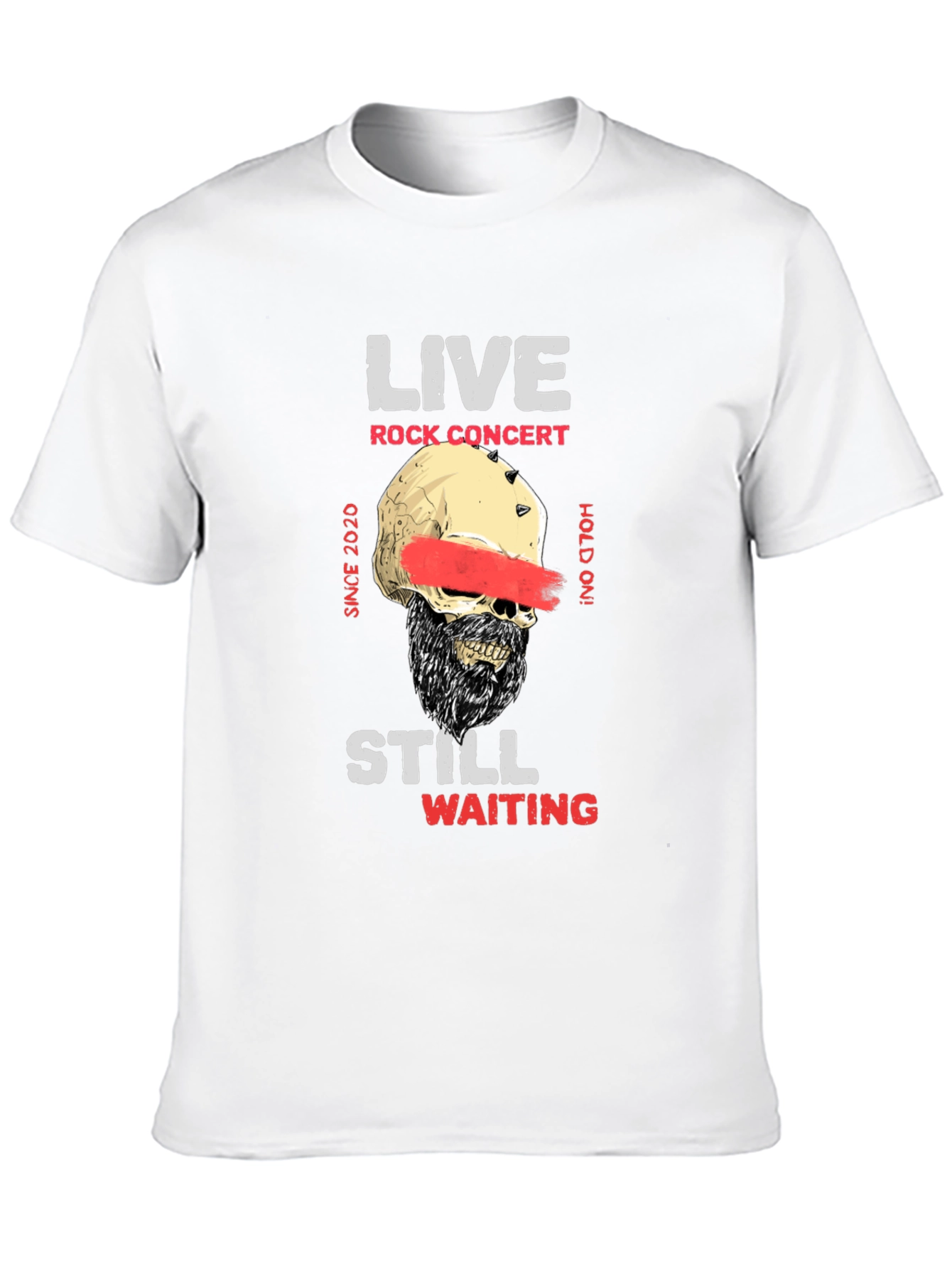 Live Rock Concert Skull Graphic T-Shirt