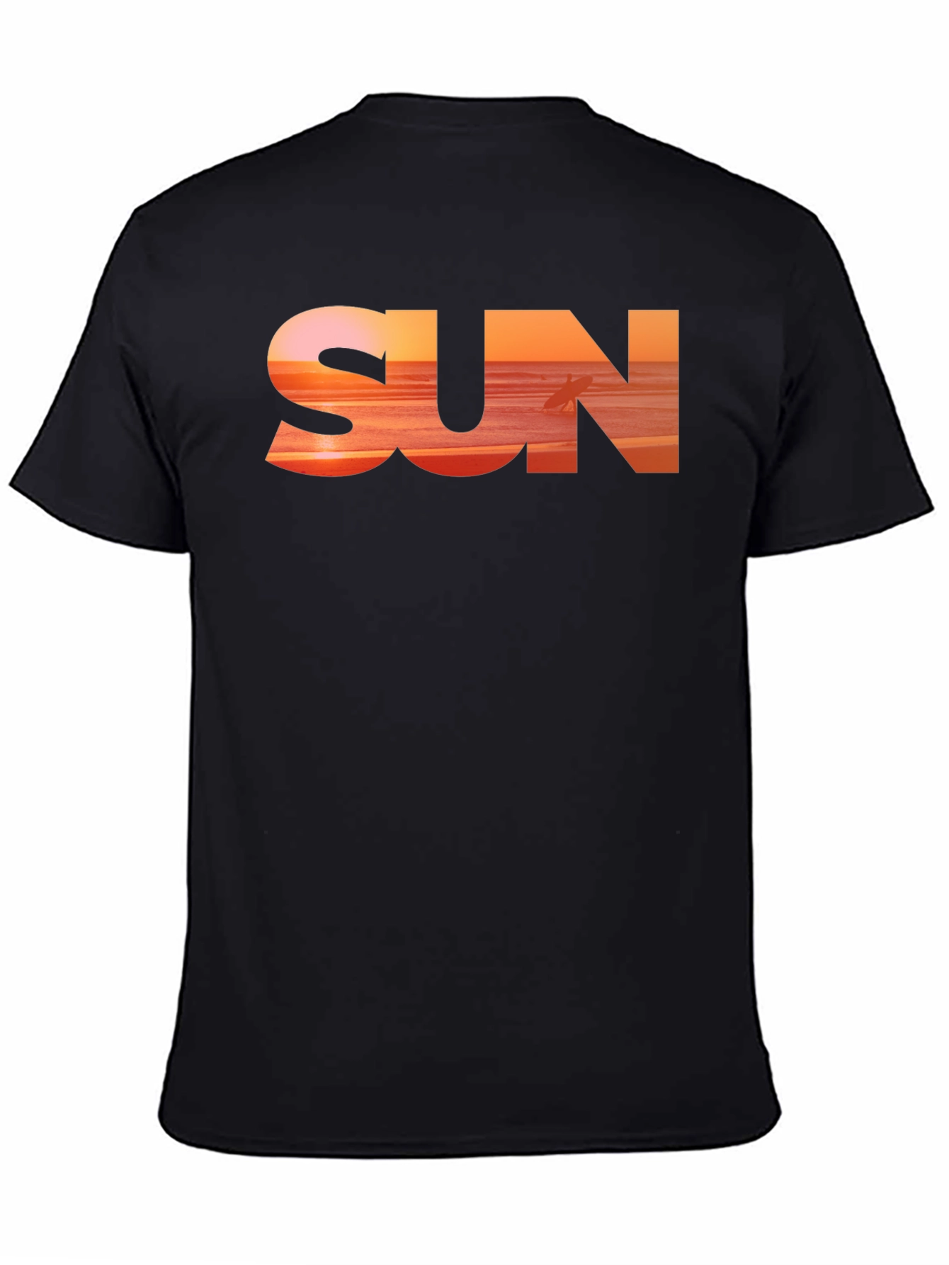 Sunset Vibes Graphic Tee - Black Cotton