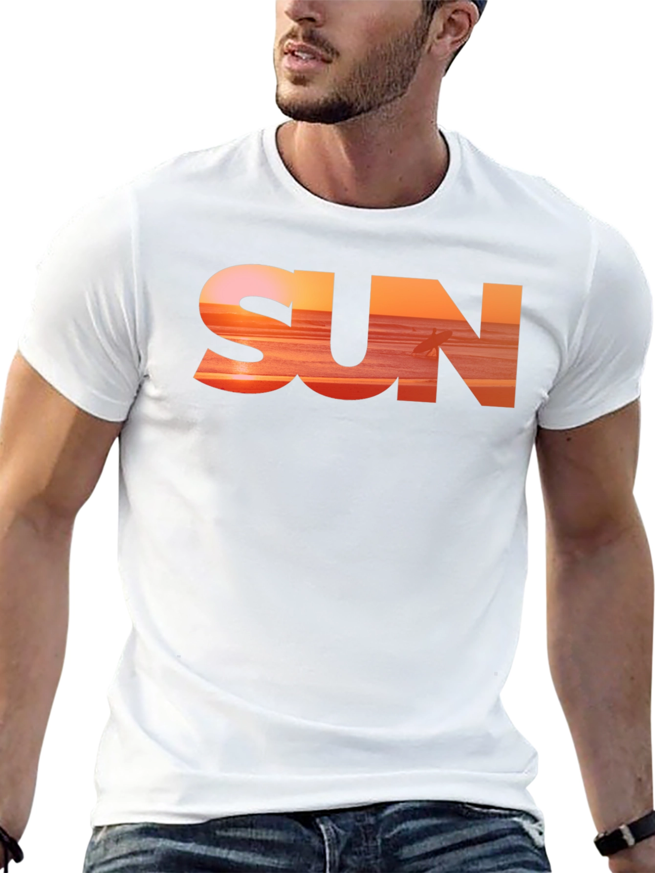 Sunset Vibes Graphic Tee - Black Cotton