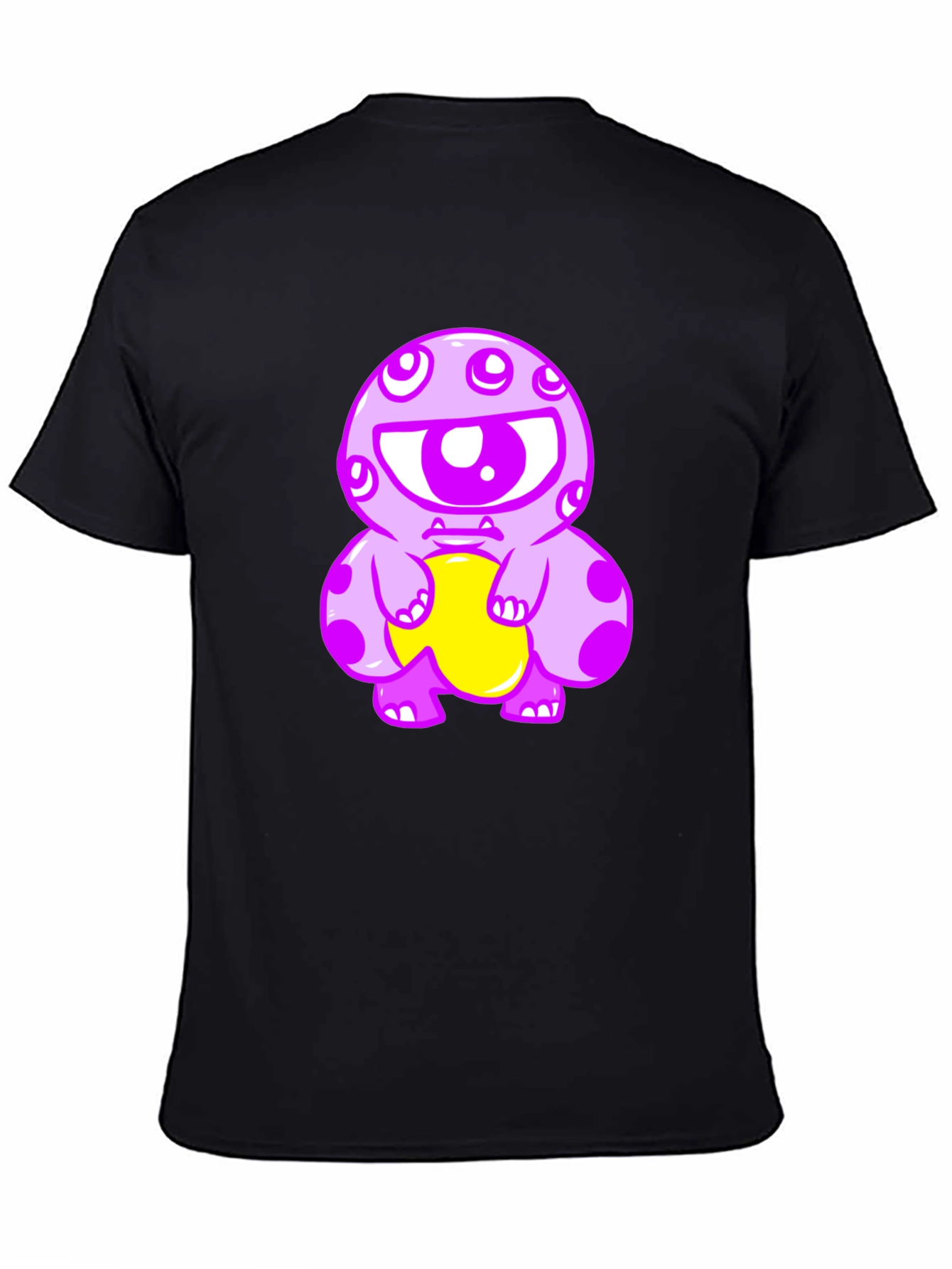 Monster Graphic Print Black T-Shirt