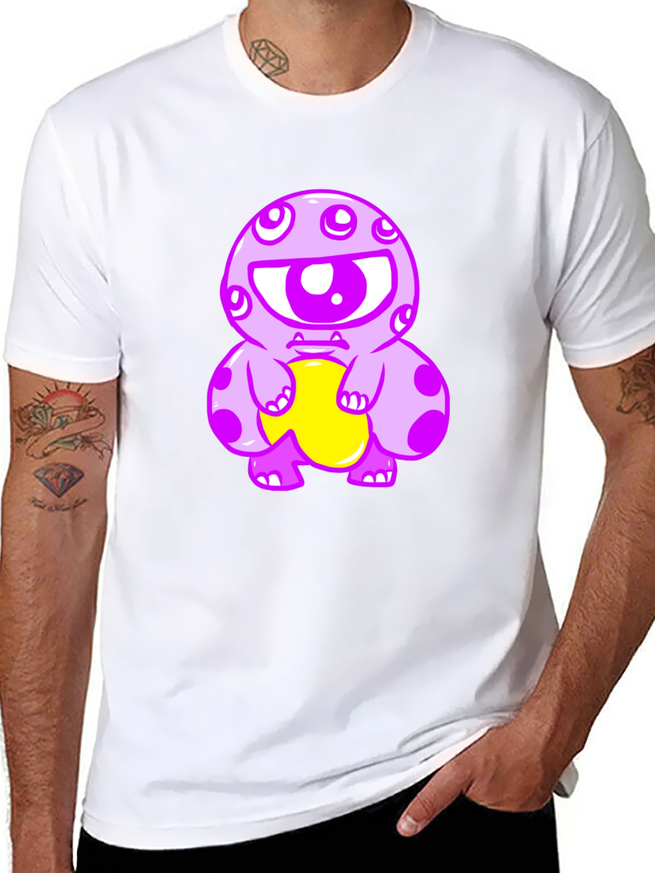 Monster Graphic Print Black T-Shirt