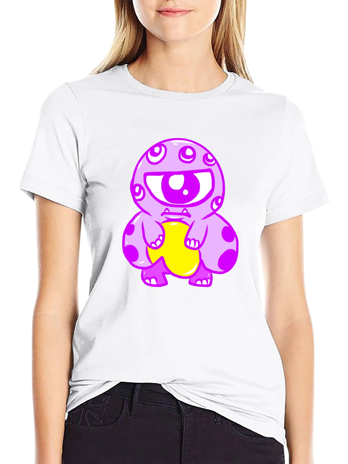 Monster Graphic Print Black T-Shirt