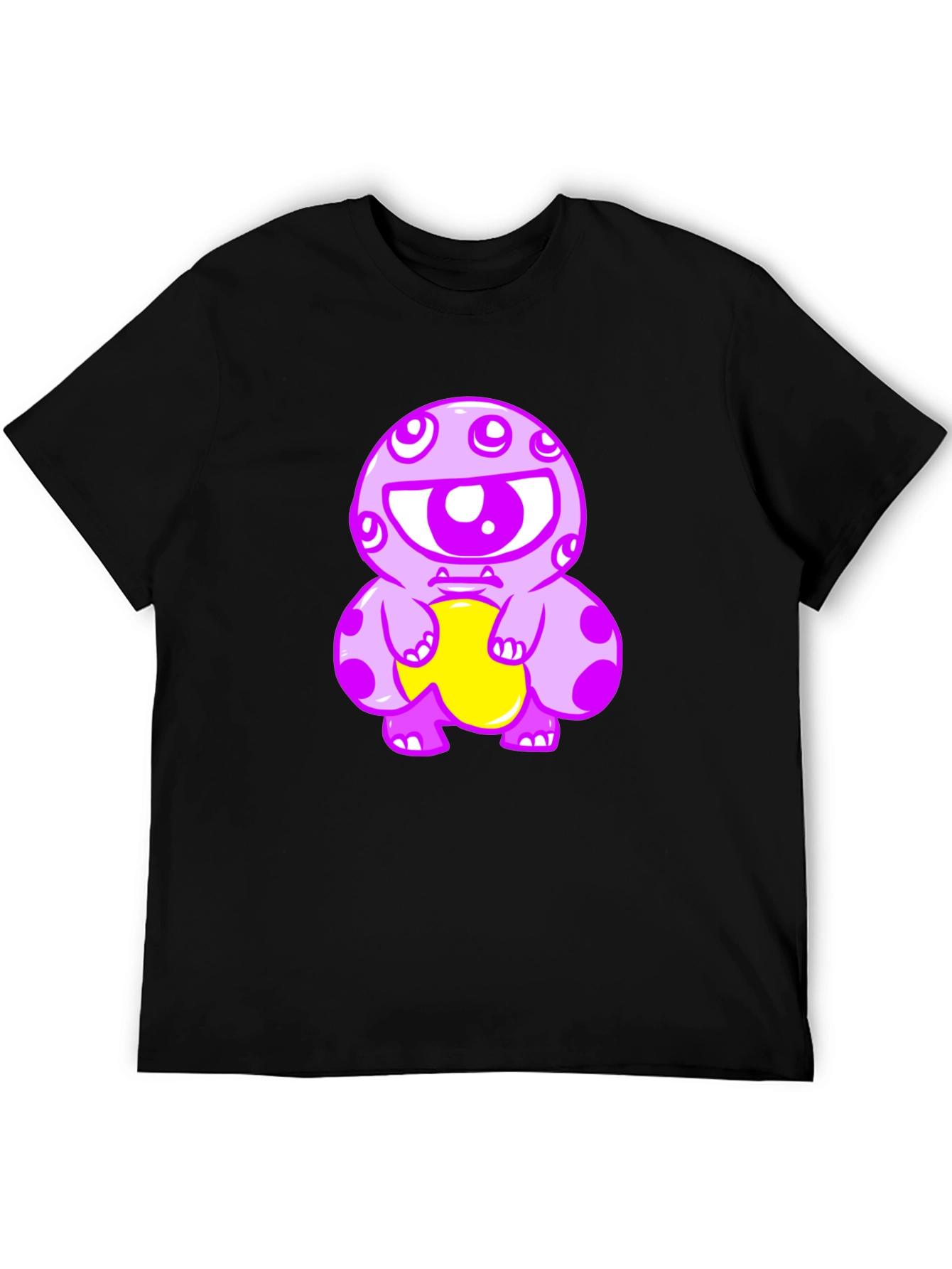 Monster Graphic Print Black T-Shirt