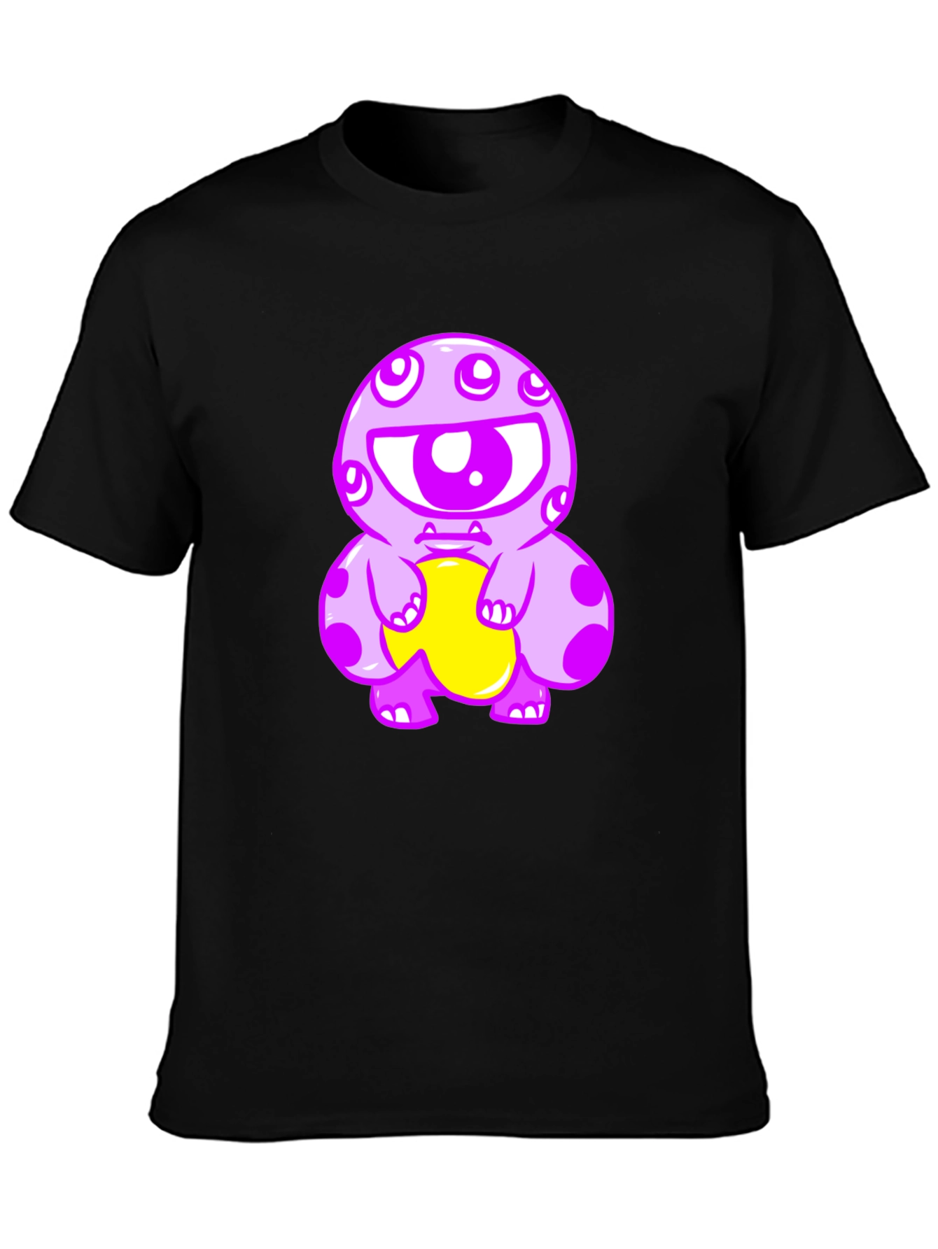 Monster Graphic Print Black T-Shirt
