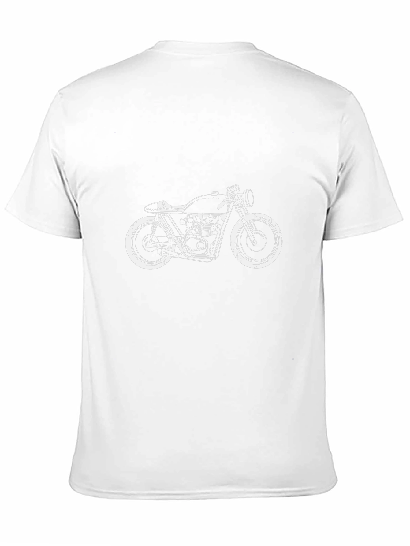 Motorcycle Graphic Tee - Black Cotton Casual