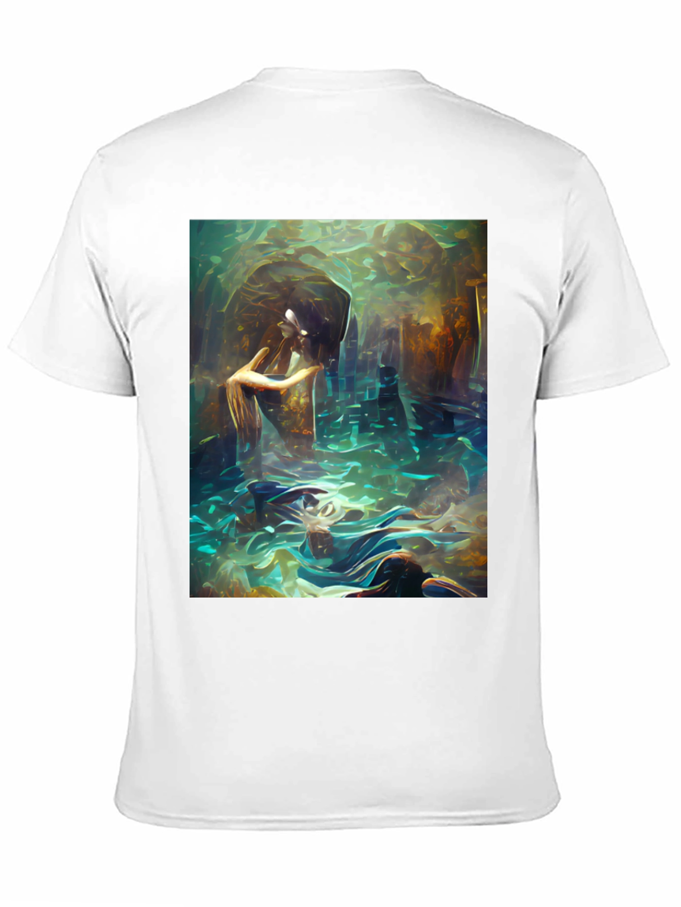 Artistic Underwater Scene Black T-Shirt