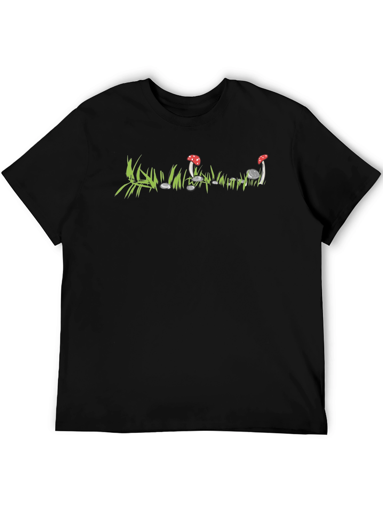 Mushroom Patch Graphic Tee - Soft Cotton Crewneck T-Shirt