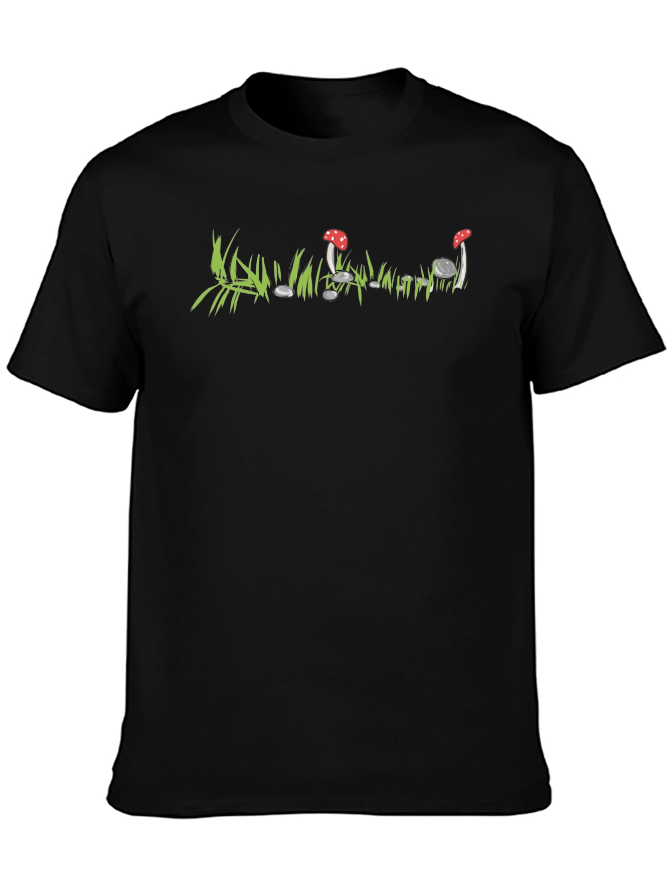 Mushroom Patch Graphic Tee - Soft Cotton Crewneck T-Shirt