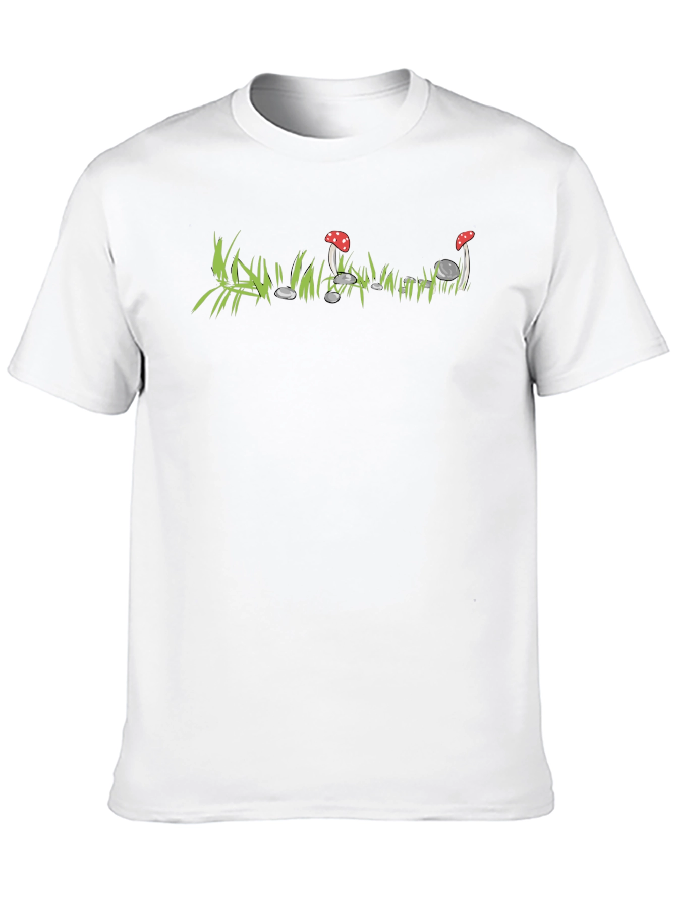 Mushroom Patch Graphic Tee - Soft Cotton Crewneck T-Shirt