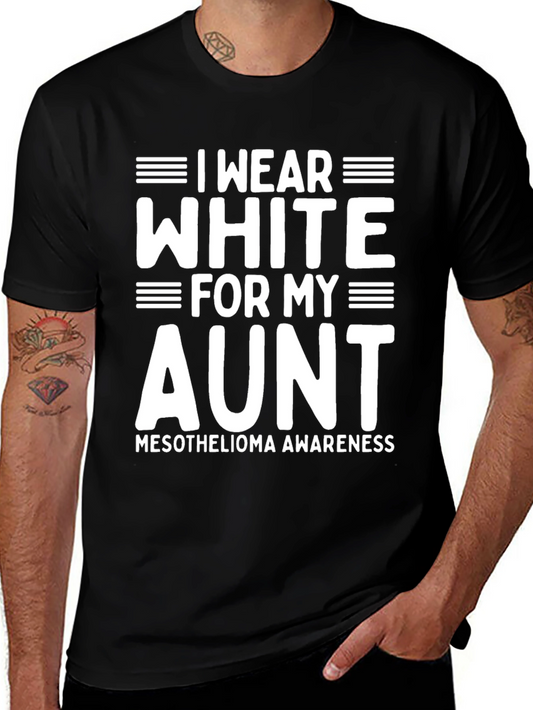 I Wear White For My Aunt Mesothelioma Awareness T-Shirt