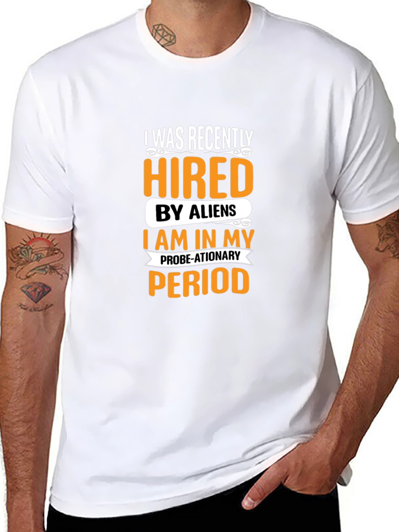 Hired by Aliens Graphic Tee - Black Cotton T-Shirt