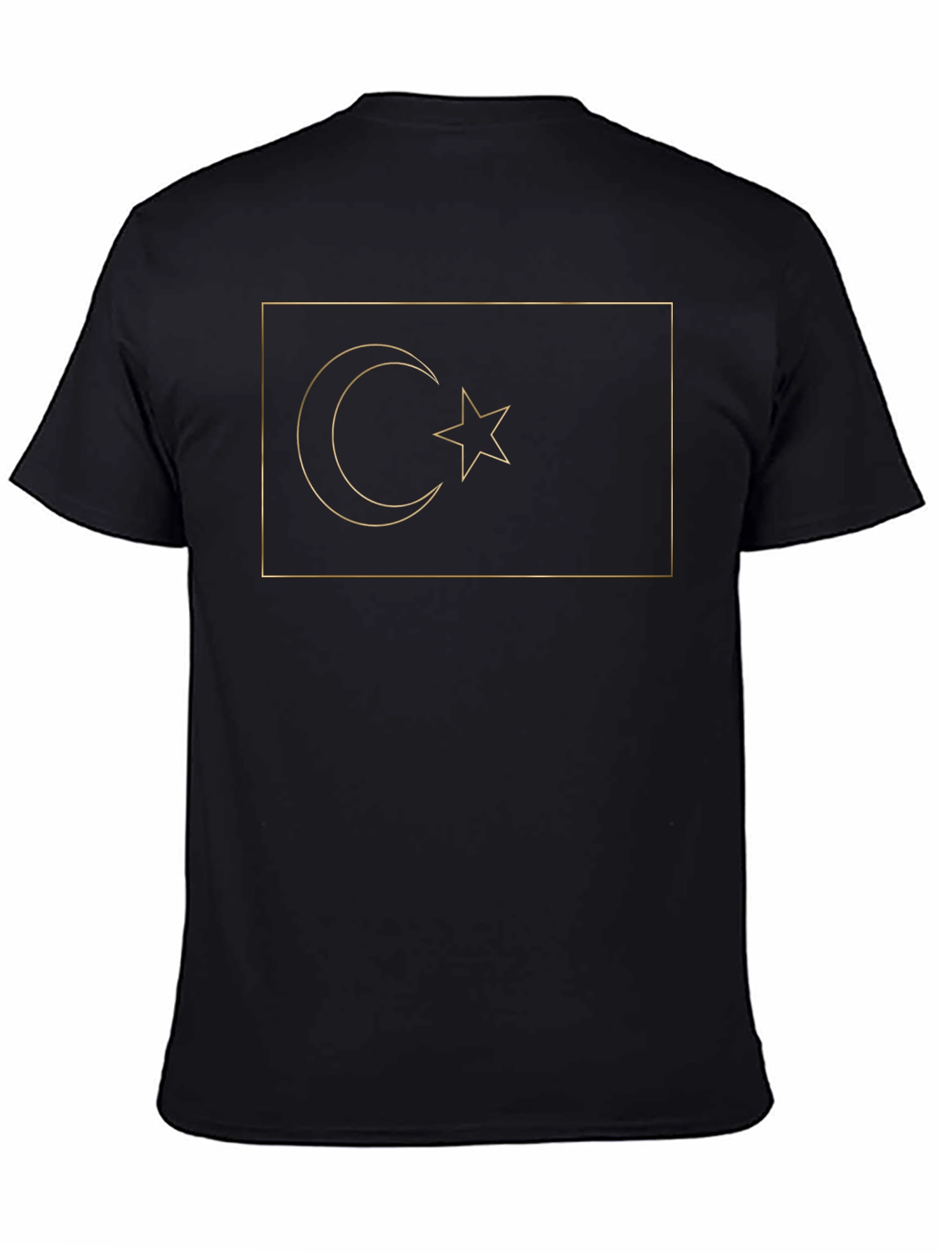 Crescent Moon Star Graphic Black Tee