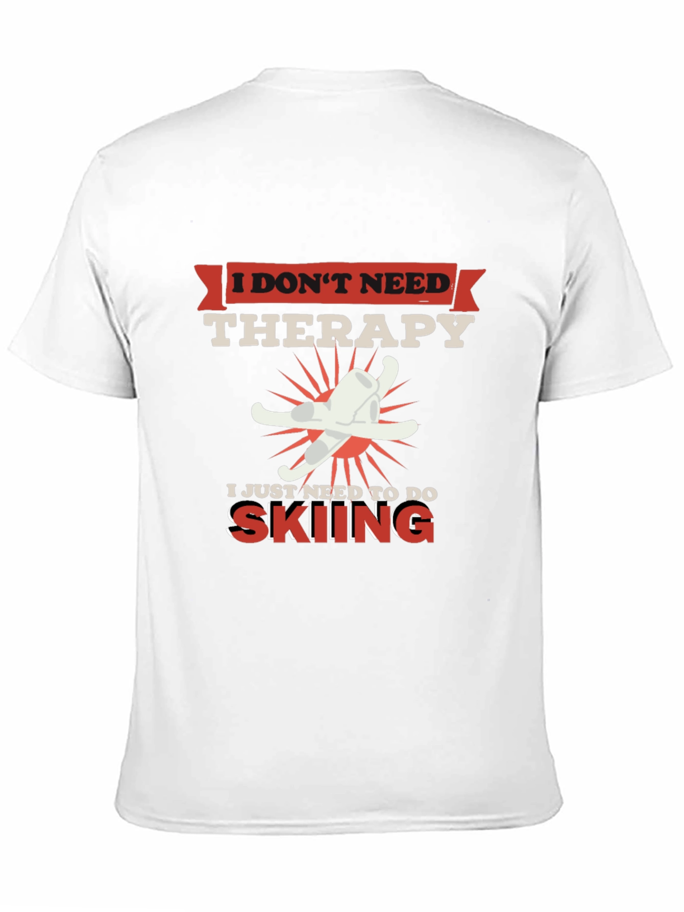 Skiing Therapy T-Shirt - Funny Ski Lover Tee