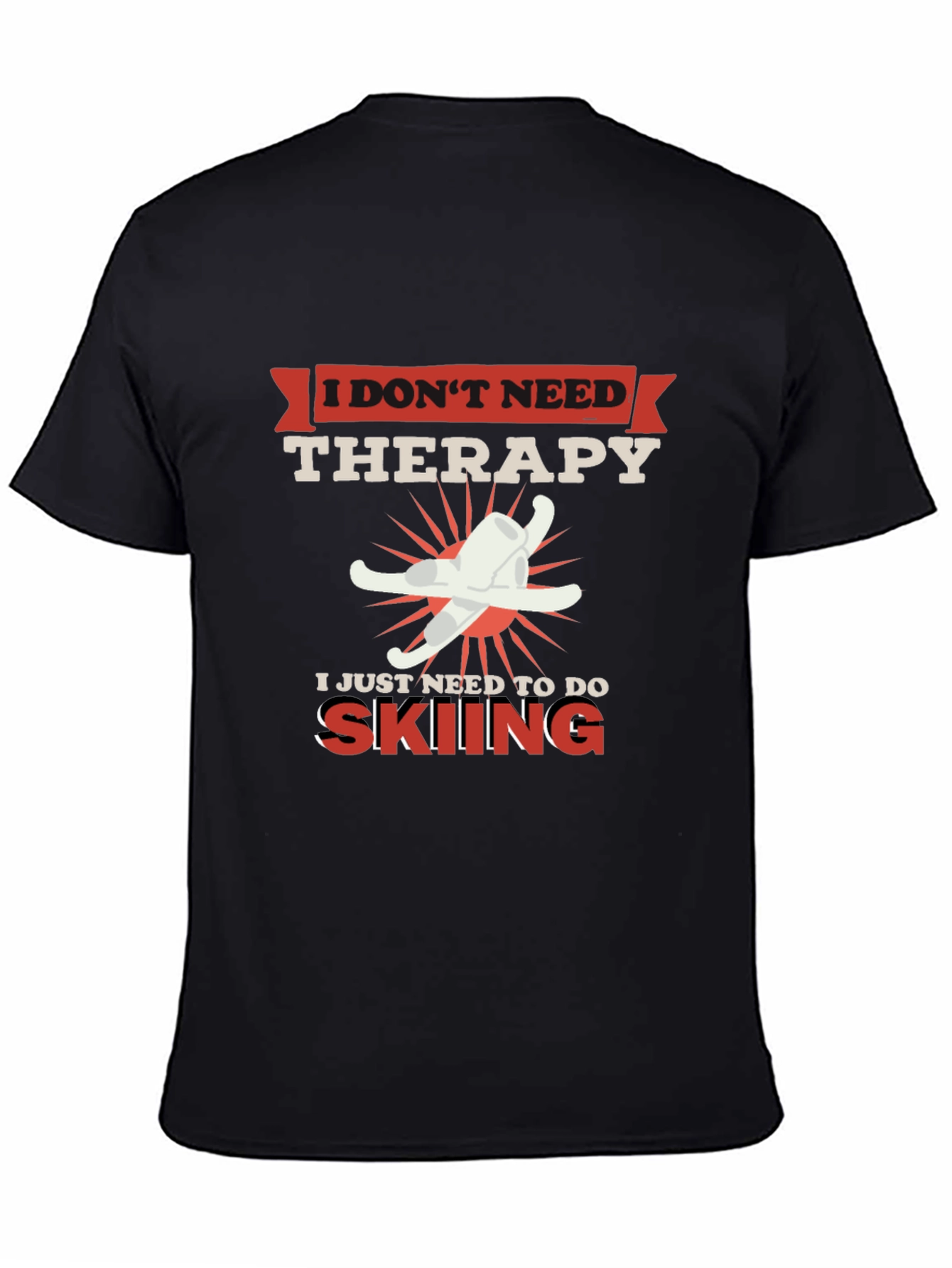 Skiing Therapy T-Shirt - Funny Ski Lover Tee