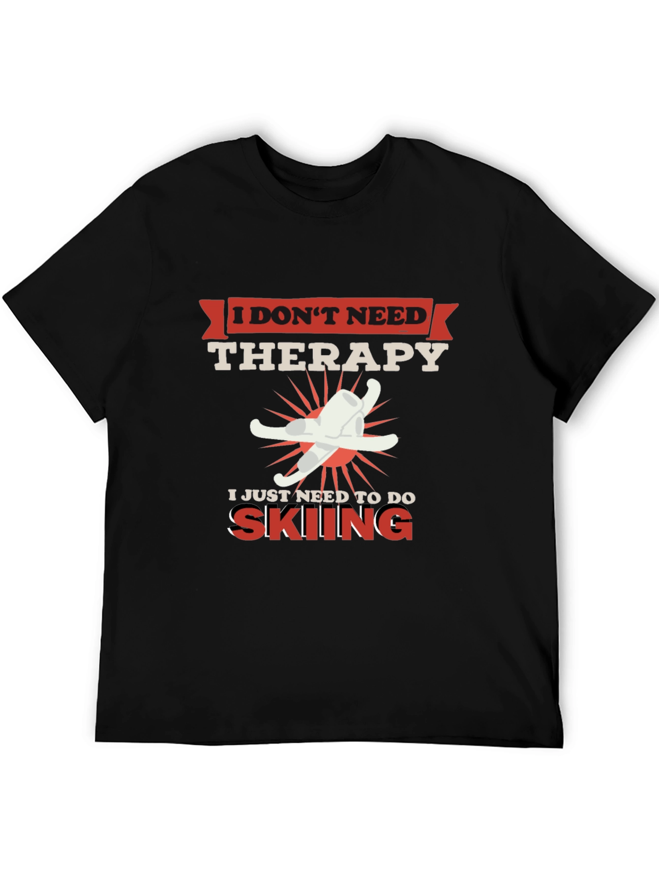 Skiing Therapy T-Shirt - Funny Ski Lover Tee