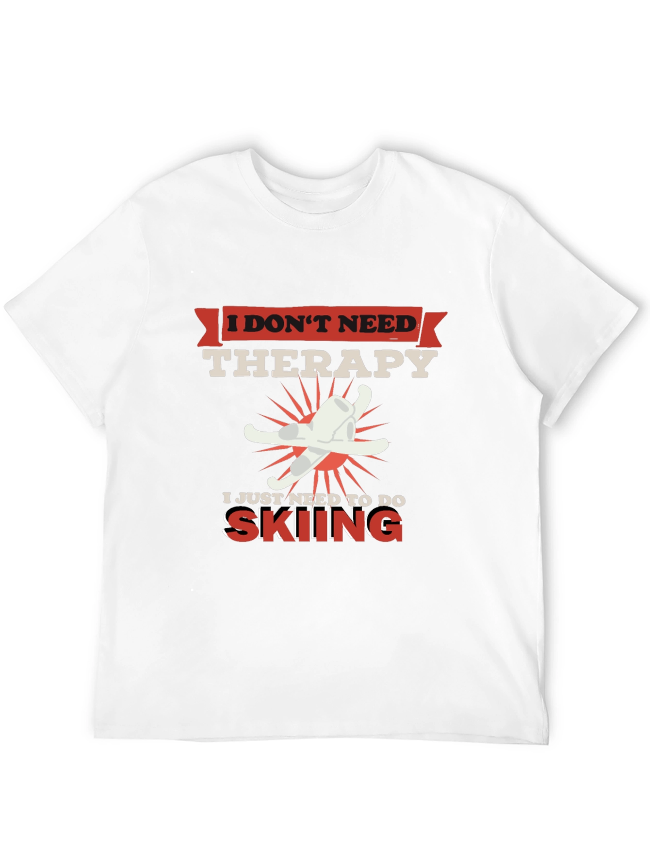 Skiing Therapy T-Shirt - Funny Ski Lover Tee
