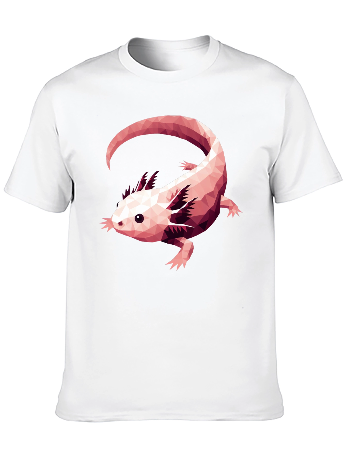 Axolotl Geometric Design Black T-Shirt
