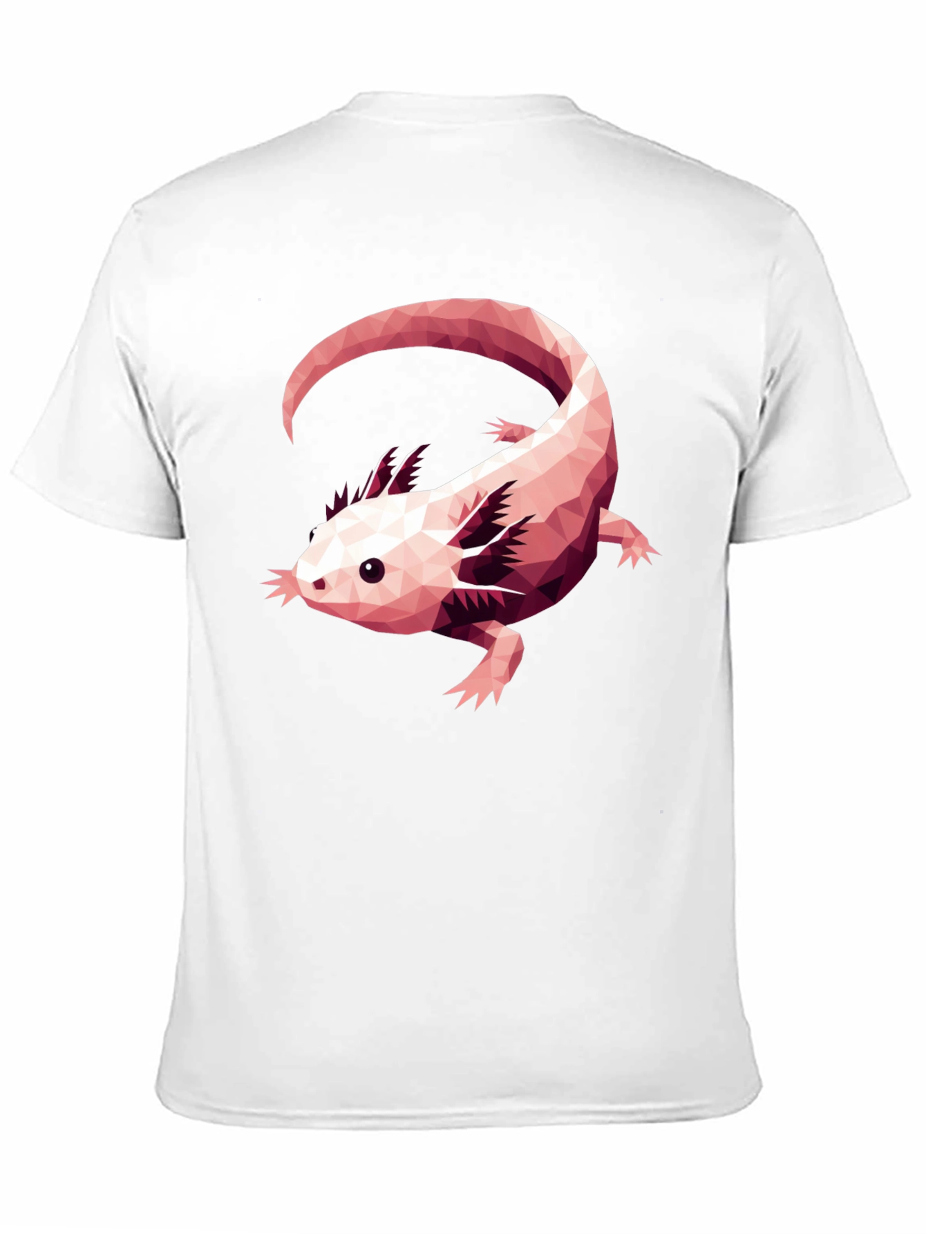Axolotl Geometric Design Black T-Shirt