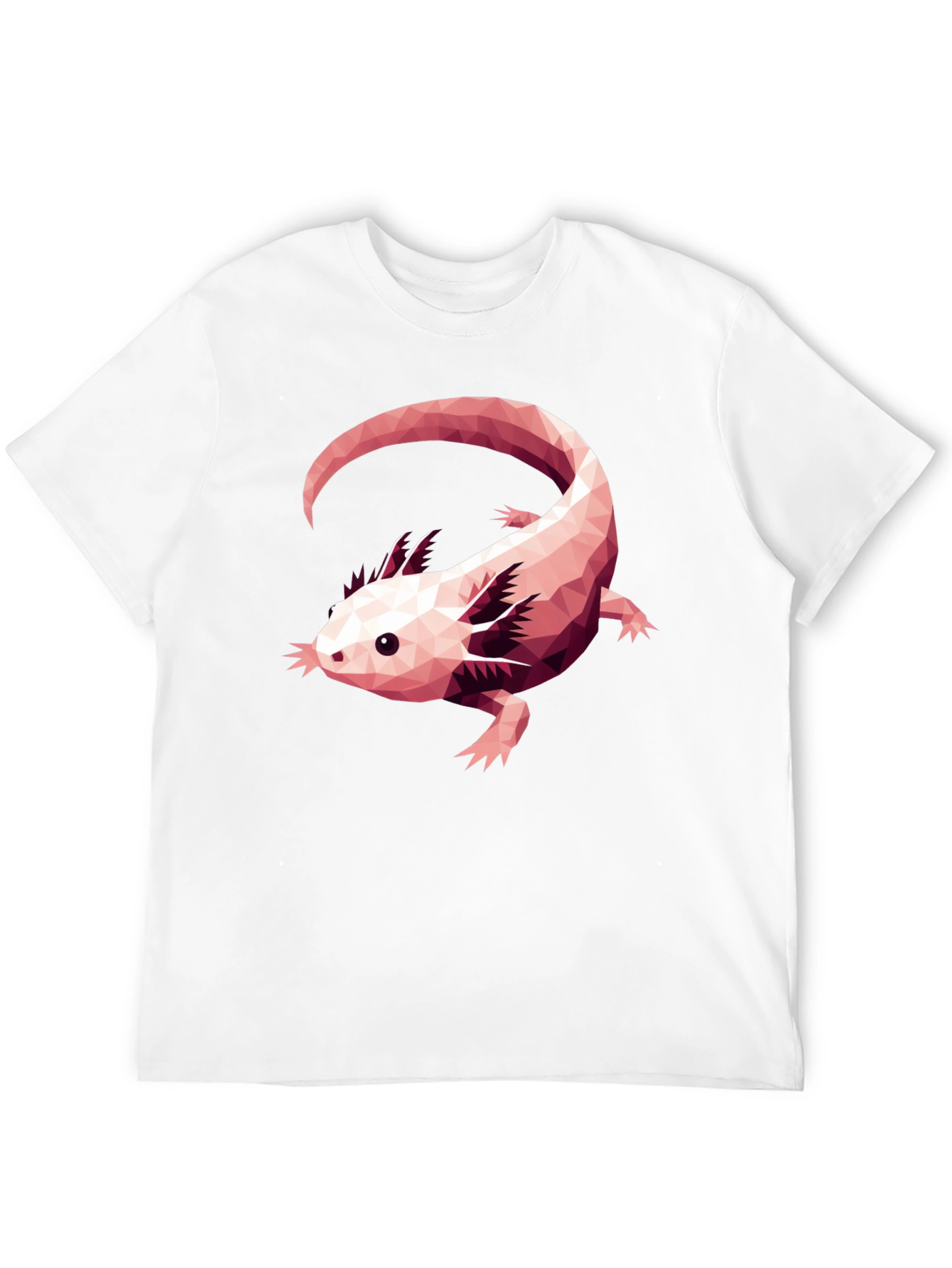 Axolotl Geometric Design Black T-Shirt