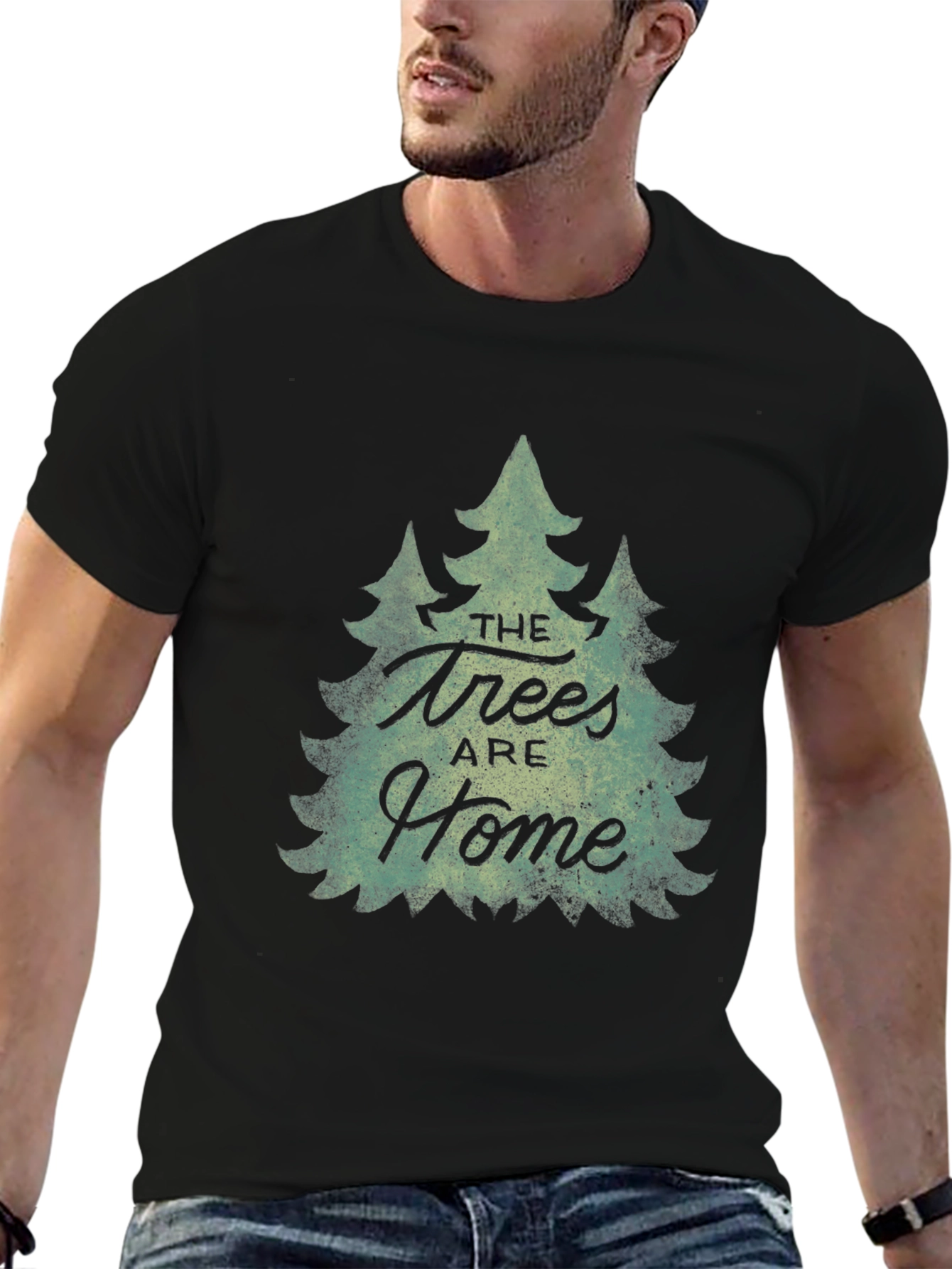 Trees Are Home Black Graphic T-Shirt