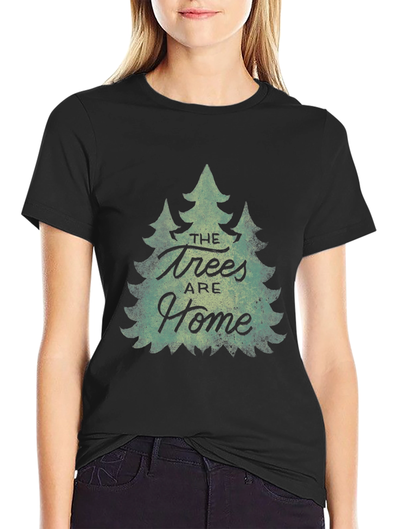 Trees Are Home Black Graphic T-Shirt